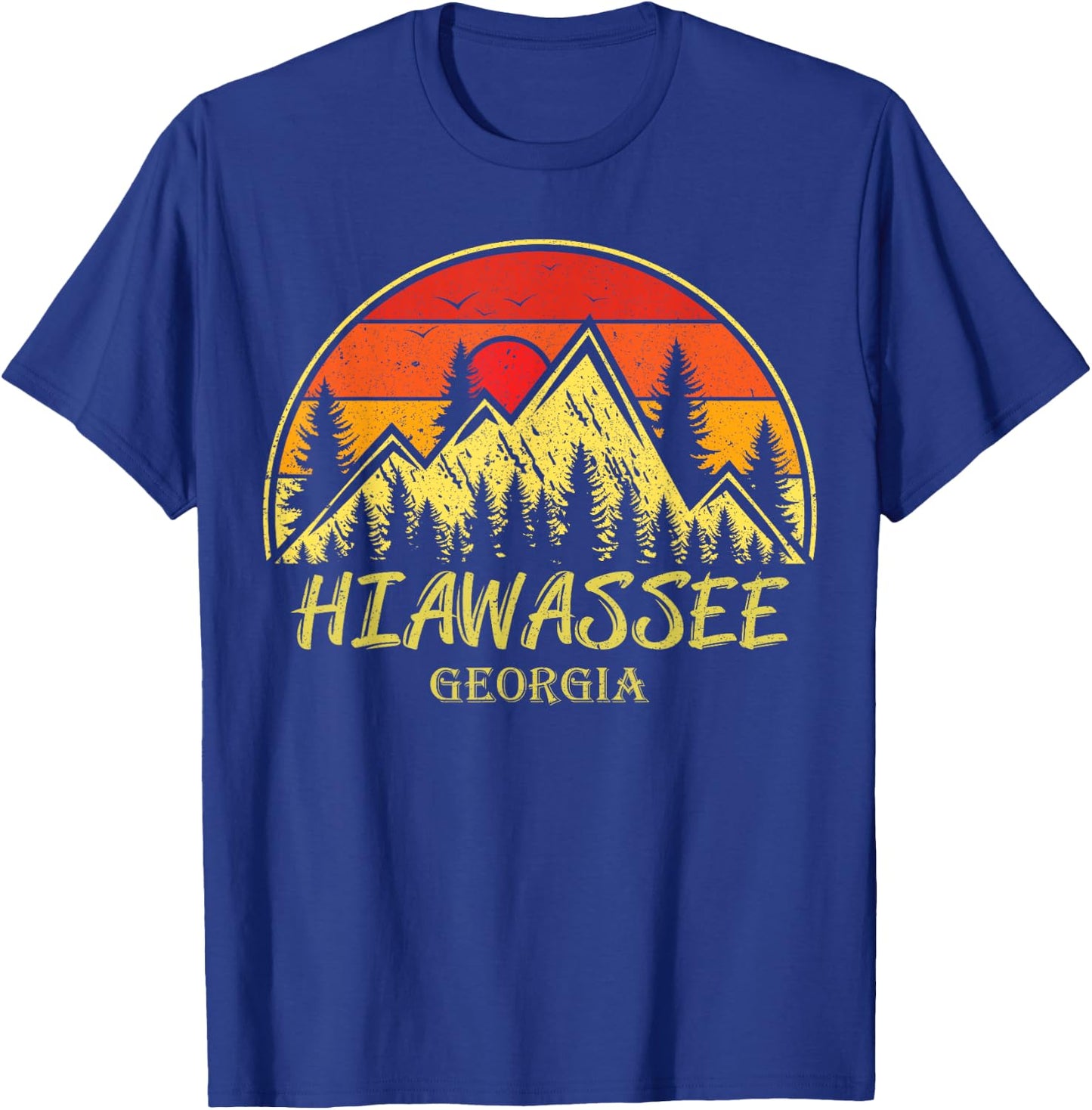 Vintage Hiawassee Georgia GA Mountains Hike Hiking Souvenir T-Shirt - T-Shirt | Royal
