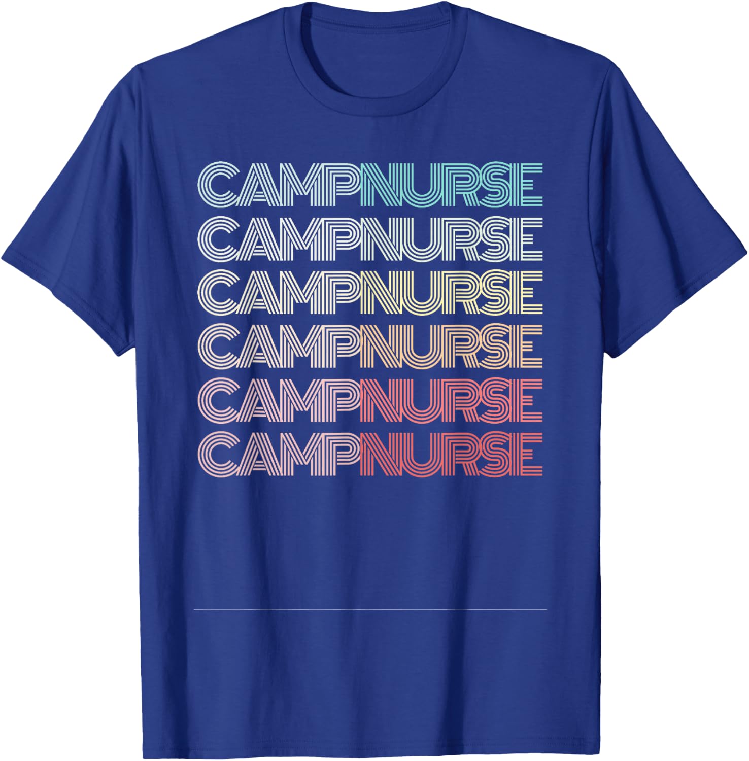 Retro CAMP NURSE Groovy Nursing Student Camping Medical RN T-Shirt - T-Shirt | Royal