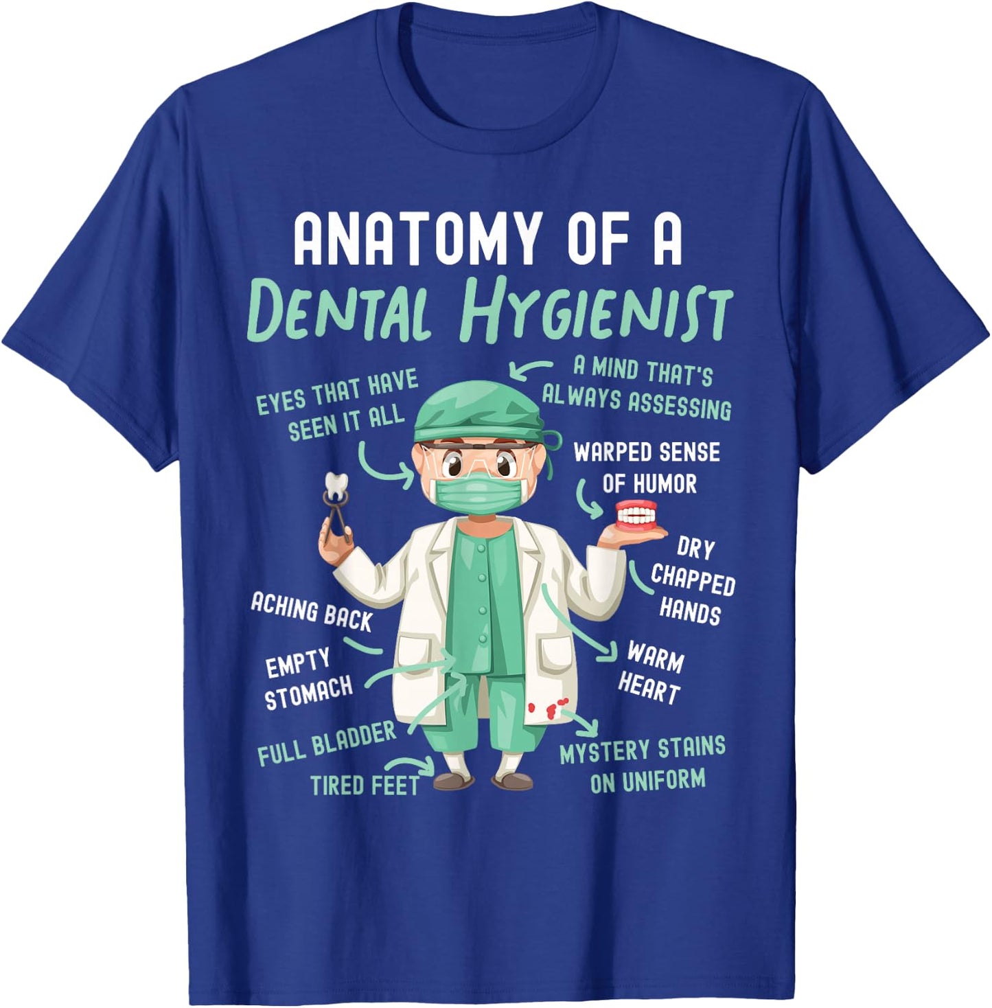 Dental Hygienist Anatomy T-Shirt - T-Shirt | Royal