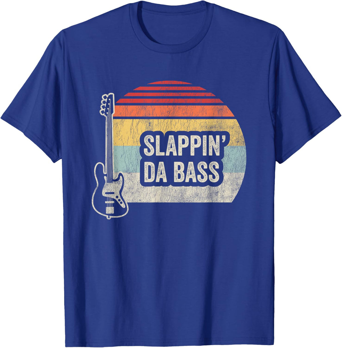 Slappin Da Bass Funny Bass Guitar Player Musician Retro T-Shirt - T-Shirt | Royal
