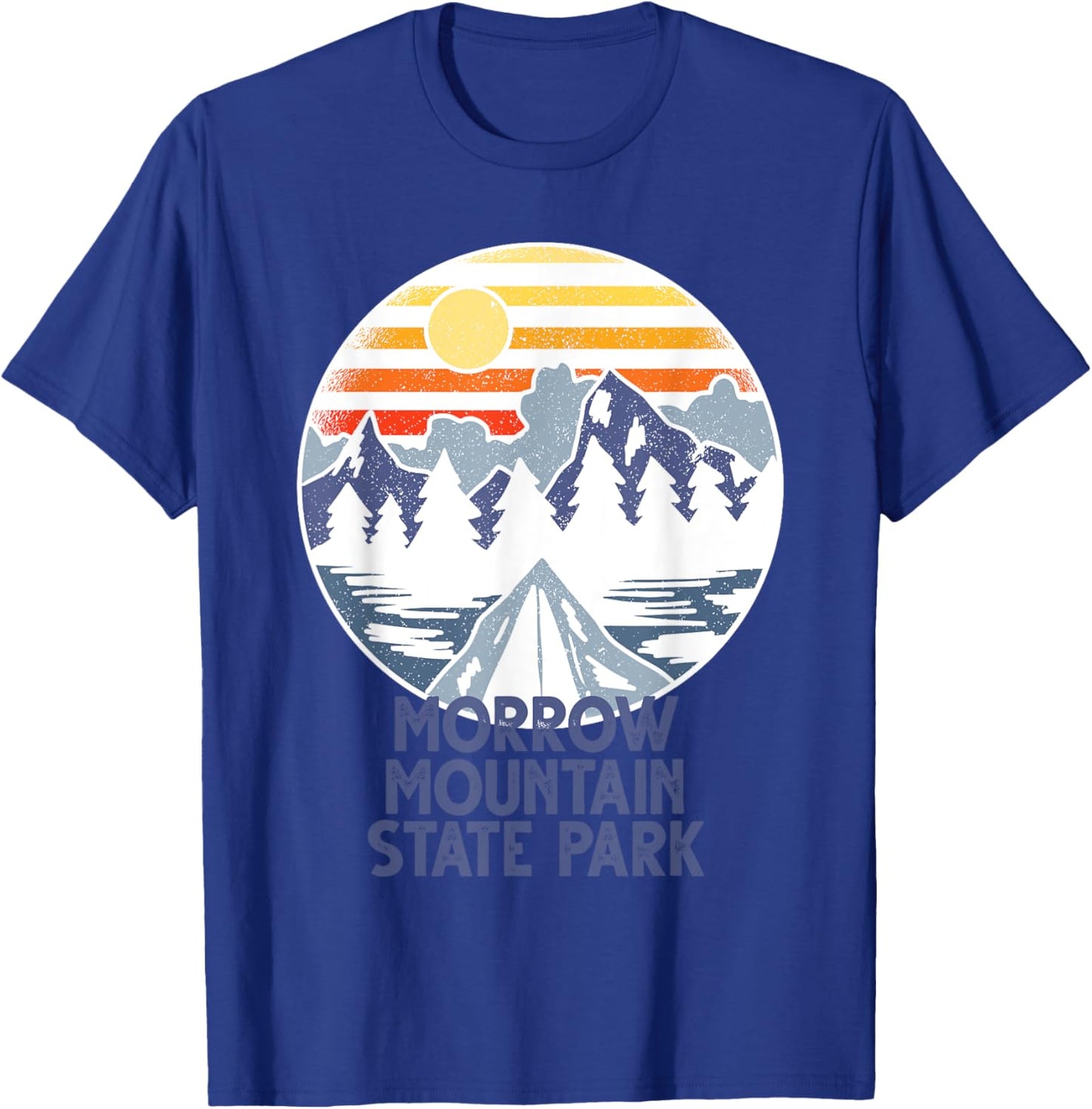 Morrow Mountain State Park, North Carolina Camping T-Shirt - T-Shirt | Royal