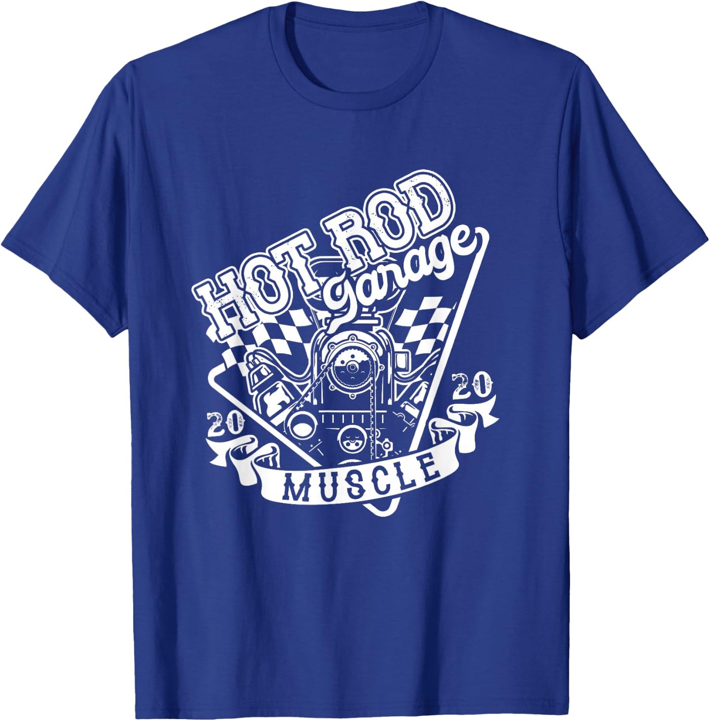 Hot Rod Garage American Old Car Classic Modified T-Shirt - T-Shirt | Royal