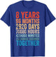 8 Year Anniversary Him Her Couple 8th Wedding T-Shirt - T-Shirt | Royal