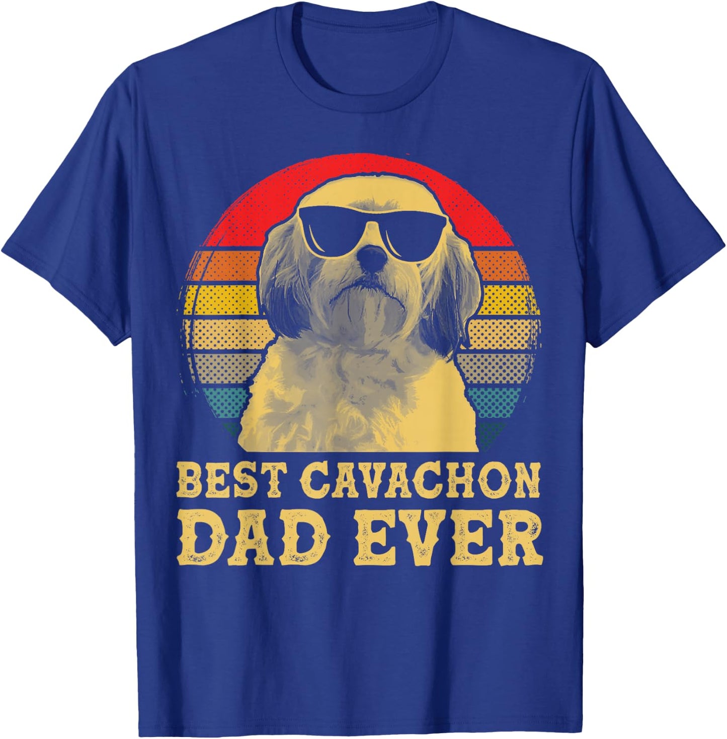 Best Cavachon Dad Ever Dog Lovers Retro Vintage Women Girls Kids T-Shirt - T-Shirt | Royal