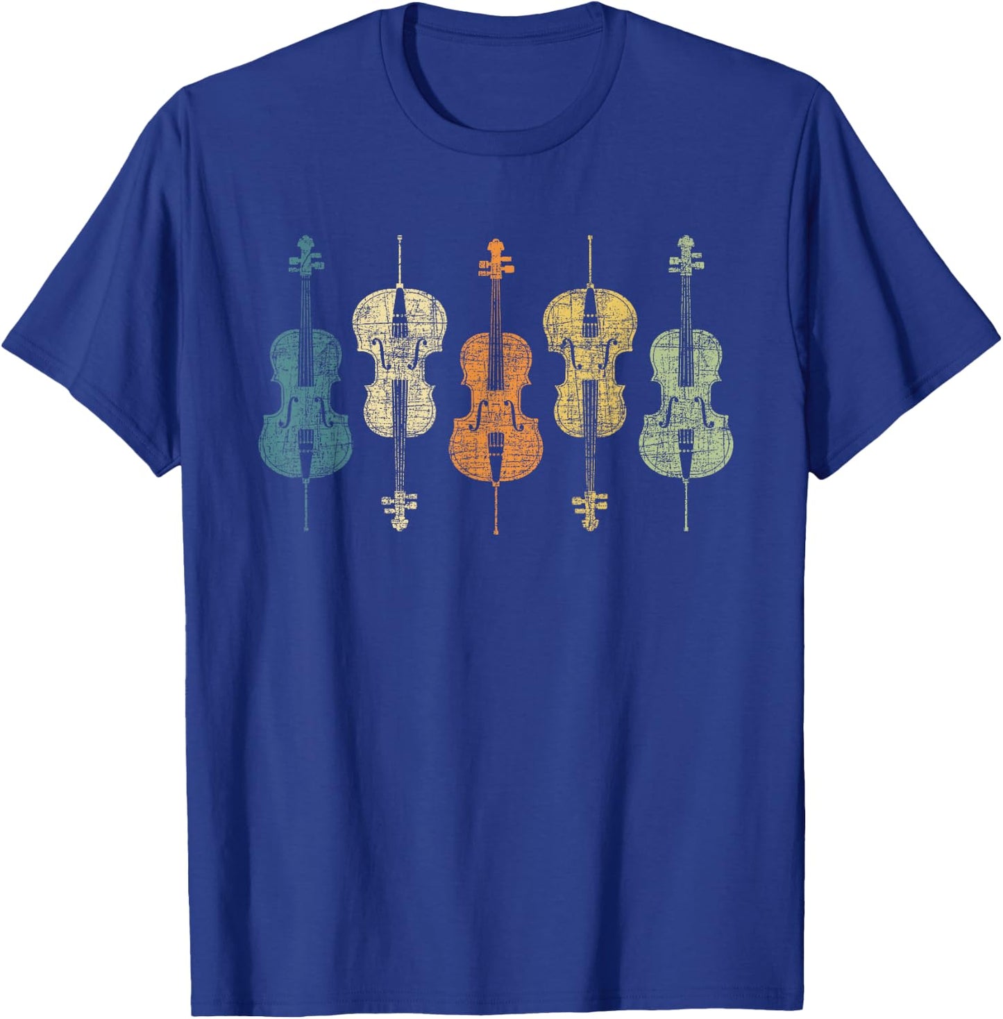 Retro Vintage Cello Player Cellist Musician Classical Music T-Shirt - T-Shirt | Royal