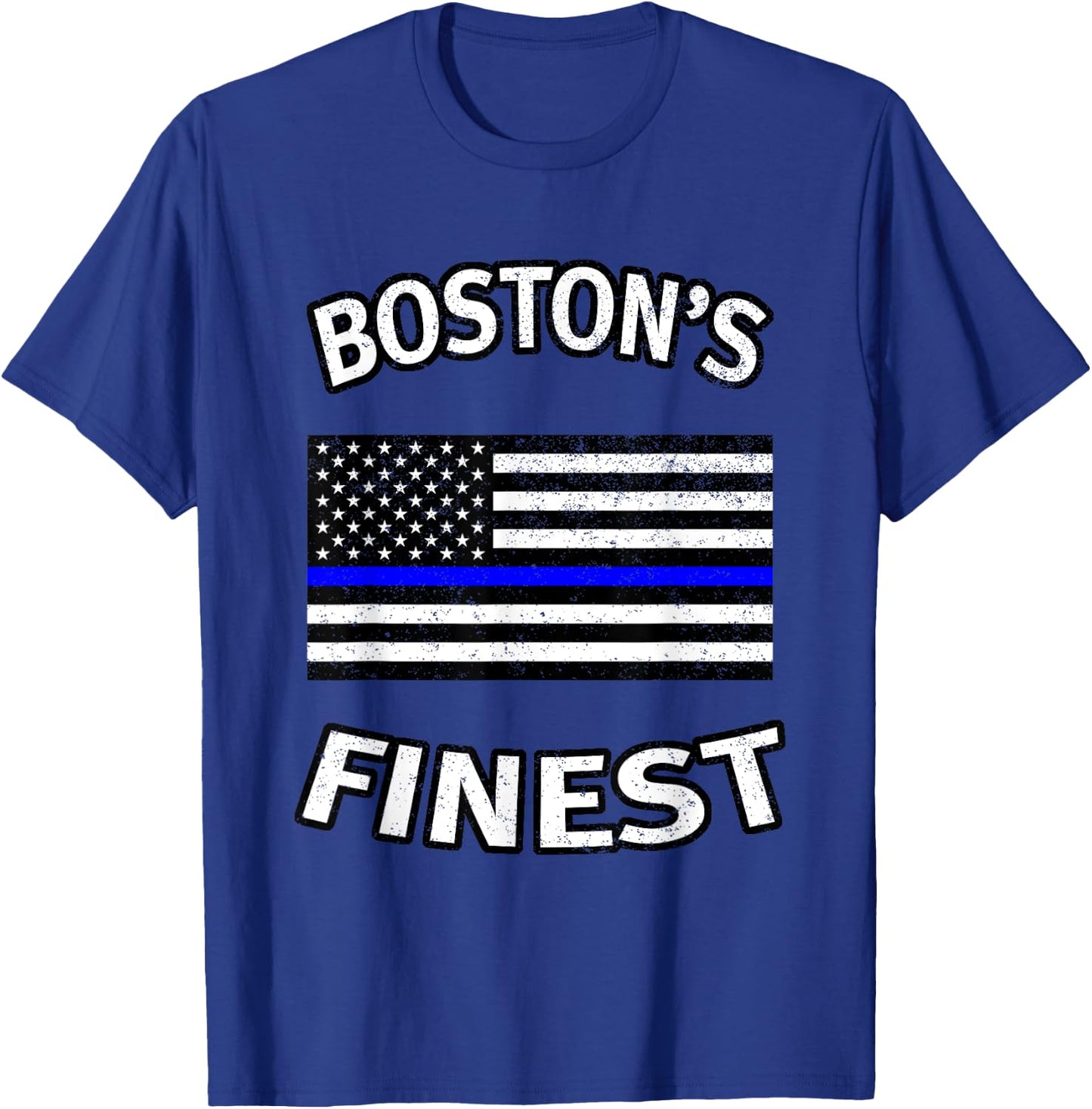 Boston's Finest/ Thin Blue Line Shirt - Police Family T-Shirt - T-Shirt | Royal