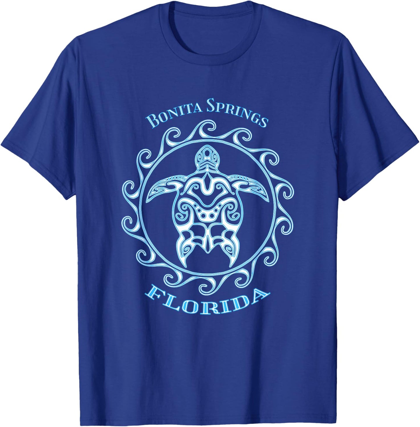 Bonita Springs Florida Tribal Sea Turtle Summer Men Women Girls Kids T-Shirt - T-Shirt | Royal