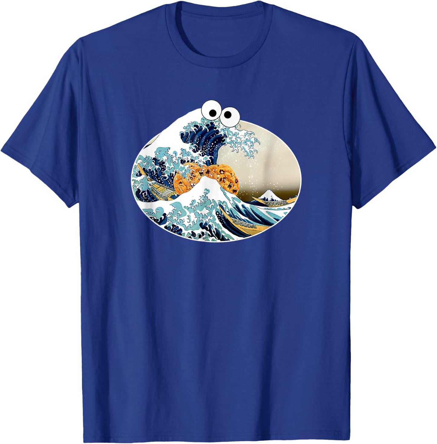 The Great Cookie Eating Wave Off Kanagawa - Googly Eyes Art T-Shirt - T-Shirt | Royal