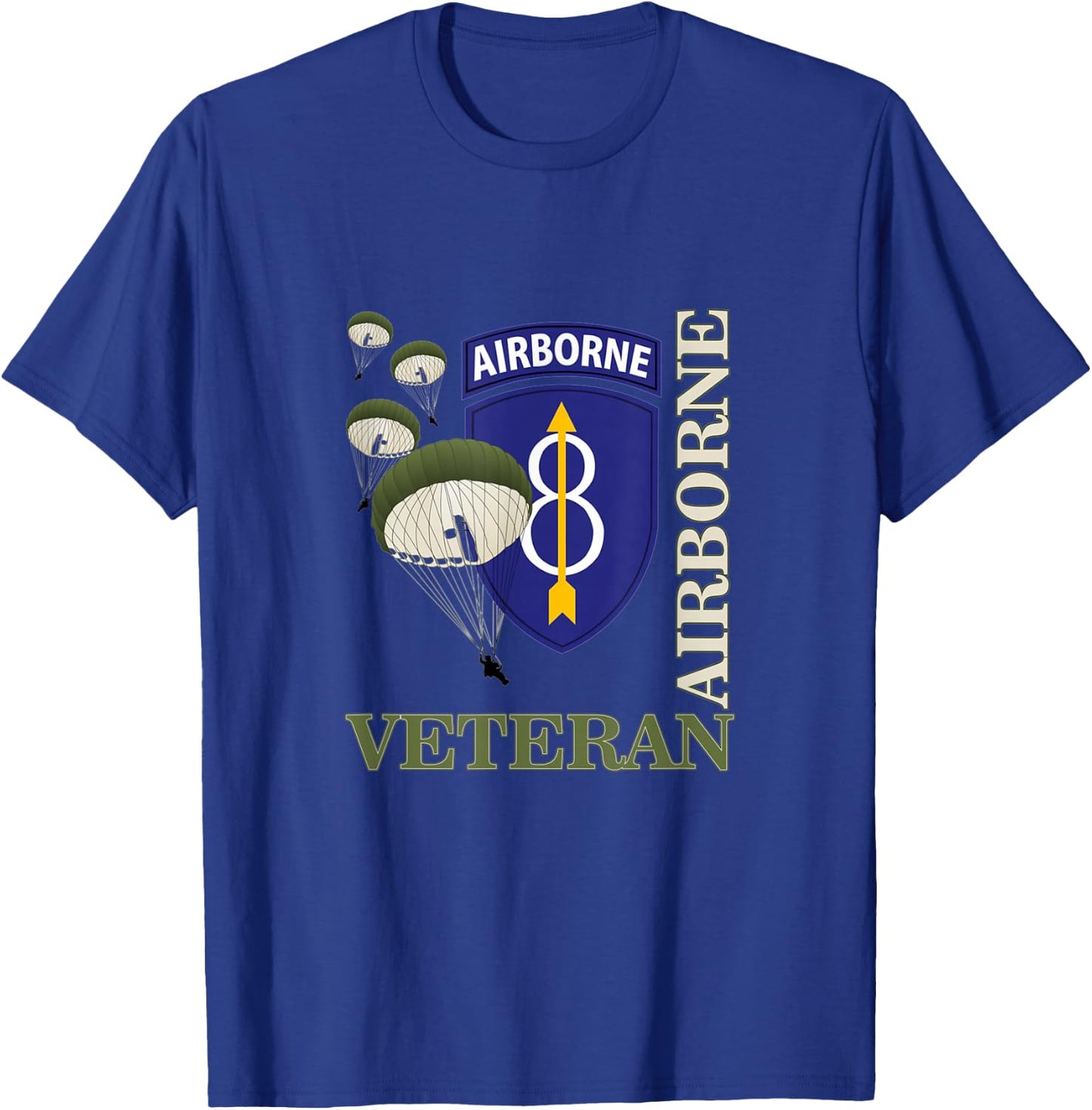 8th Airborne Division Veteran Paratrooper Veterans Day Xmas T-Shirt - T-Shirt | Royal
