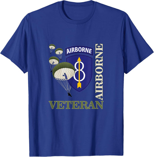 8th Airborne Division Veteran Paratrooper Veterans Day Xmas T-Shirt - T-Shirt | Royal