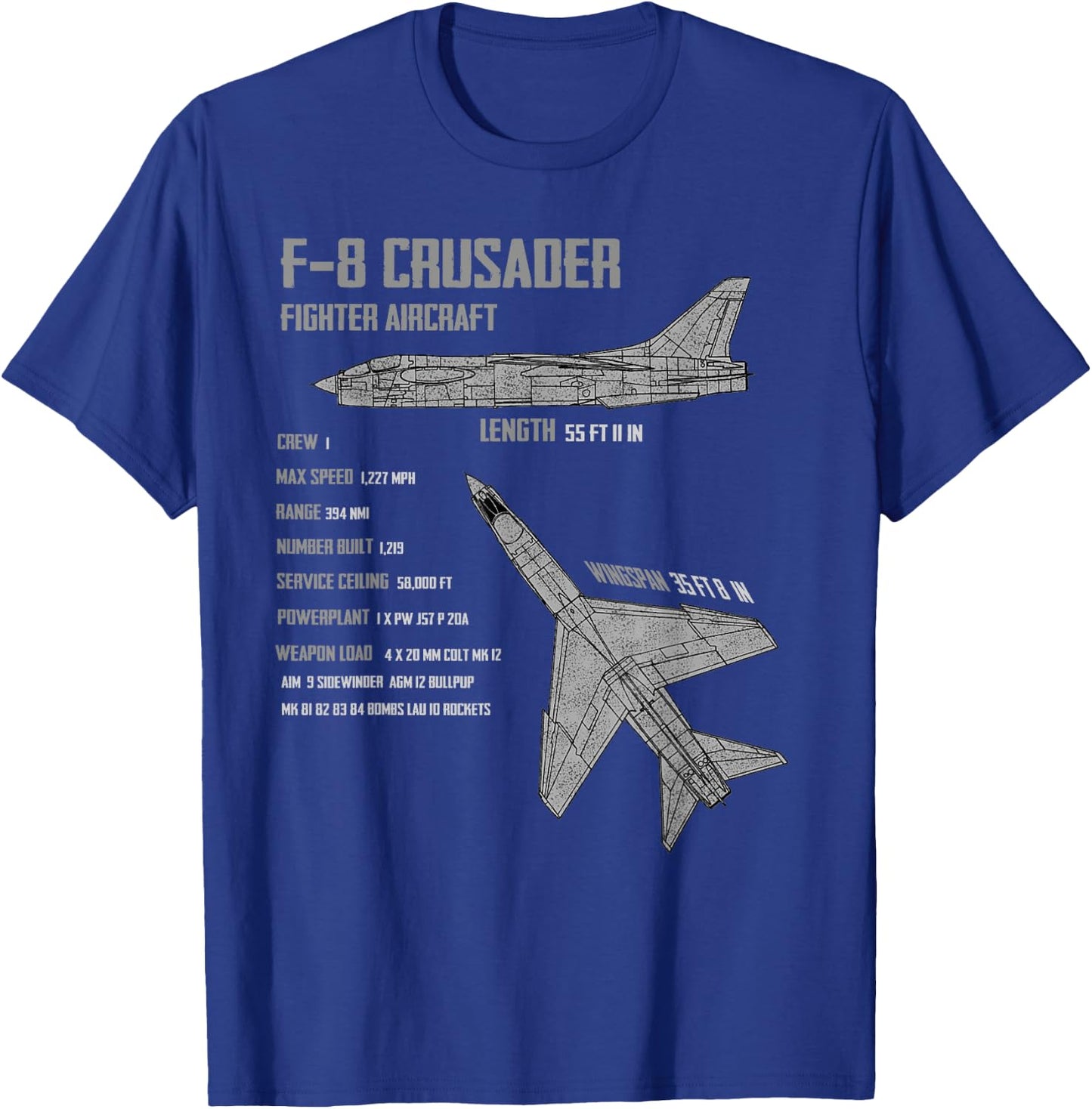 F-8 Crusader T-Shirt - T-Shirt | Royal