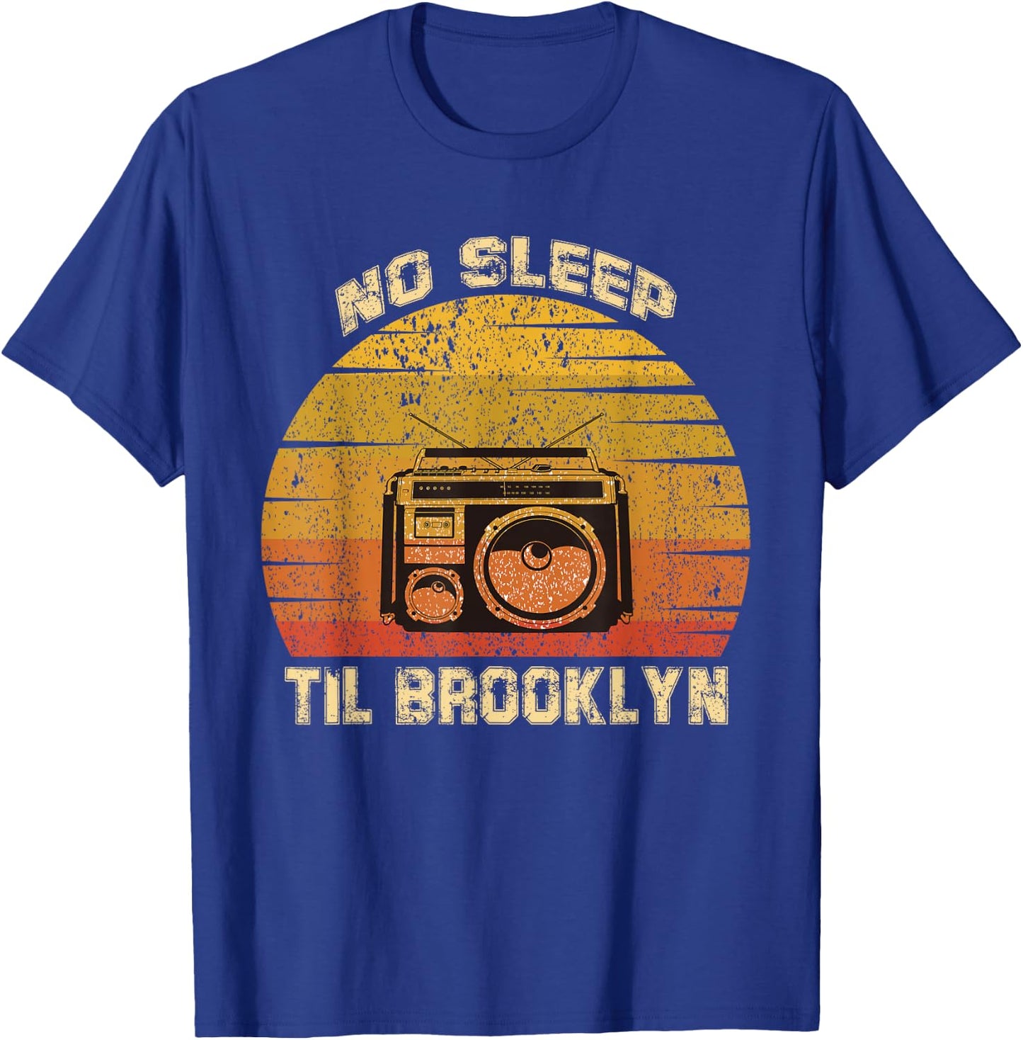 Retro No Sleep Til Brooklyn Shirt Old School Portable Stereo T-Shirt - T-Shirt | Royal