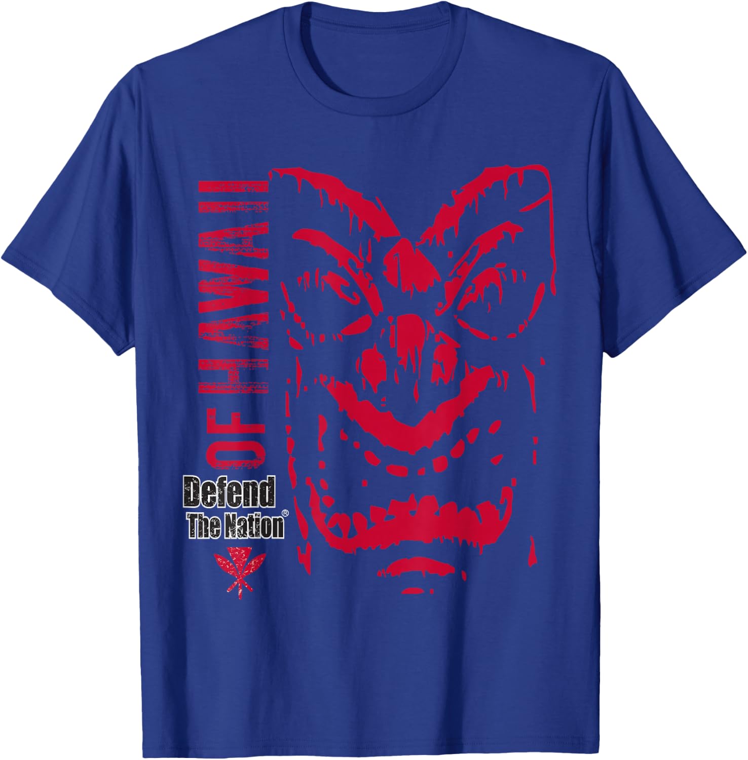 Defend The Nation: Men's Defend The Nation Hawaii Tiki T-Shirt - T-Shirt | Royal
