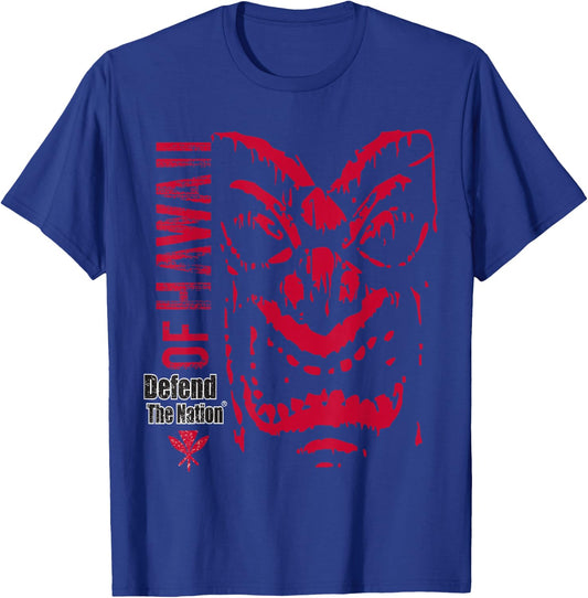 Defend The Nation: Men's Defend The Nation Hawaii Tiki T-Shirt - T-Shirt | Royal