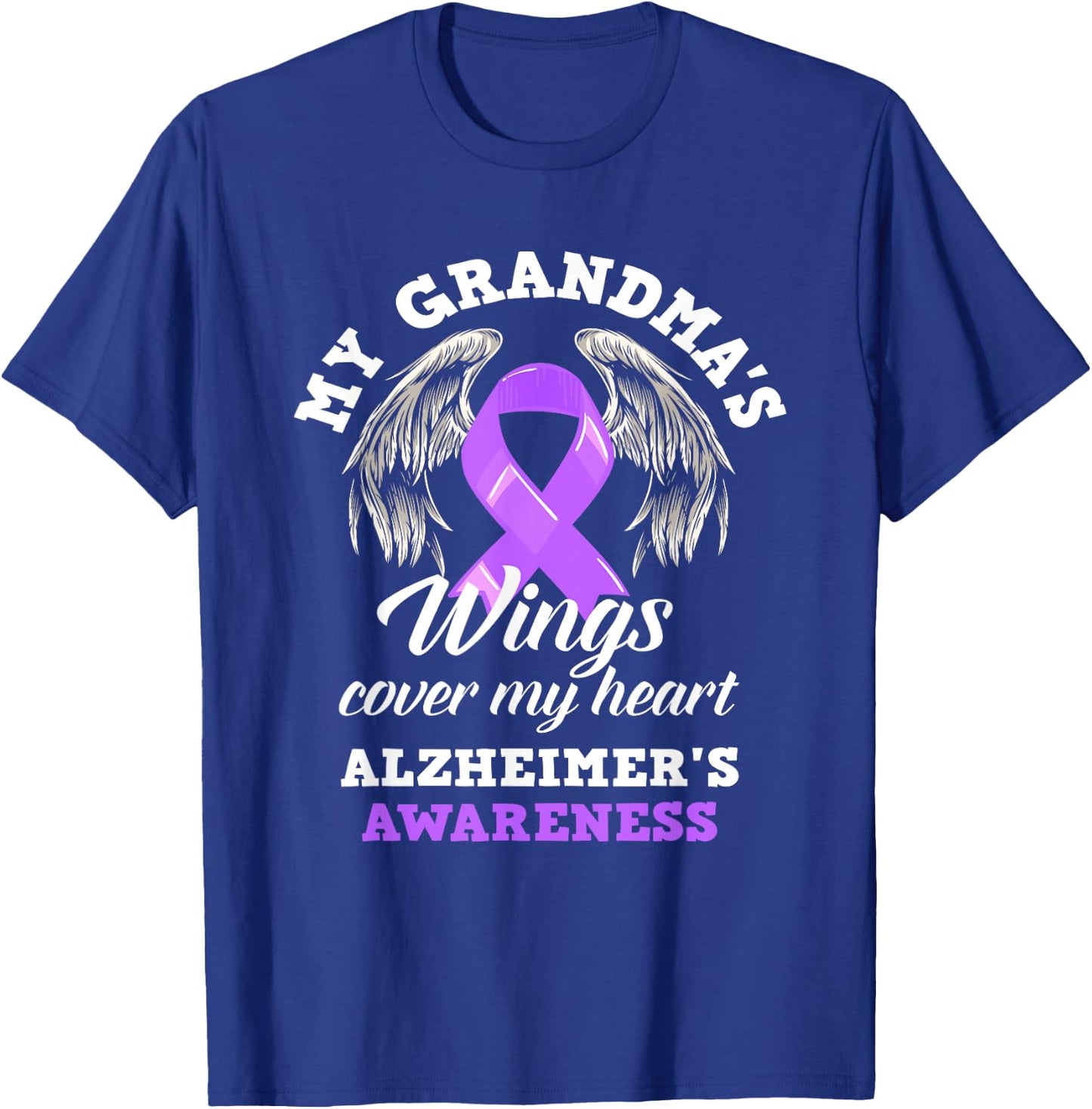 My Grandma's Wing Cover My Heart Alzheimer's Awareness T-Shirt - T-Shirt | Royal