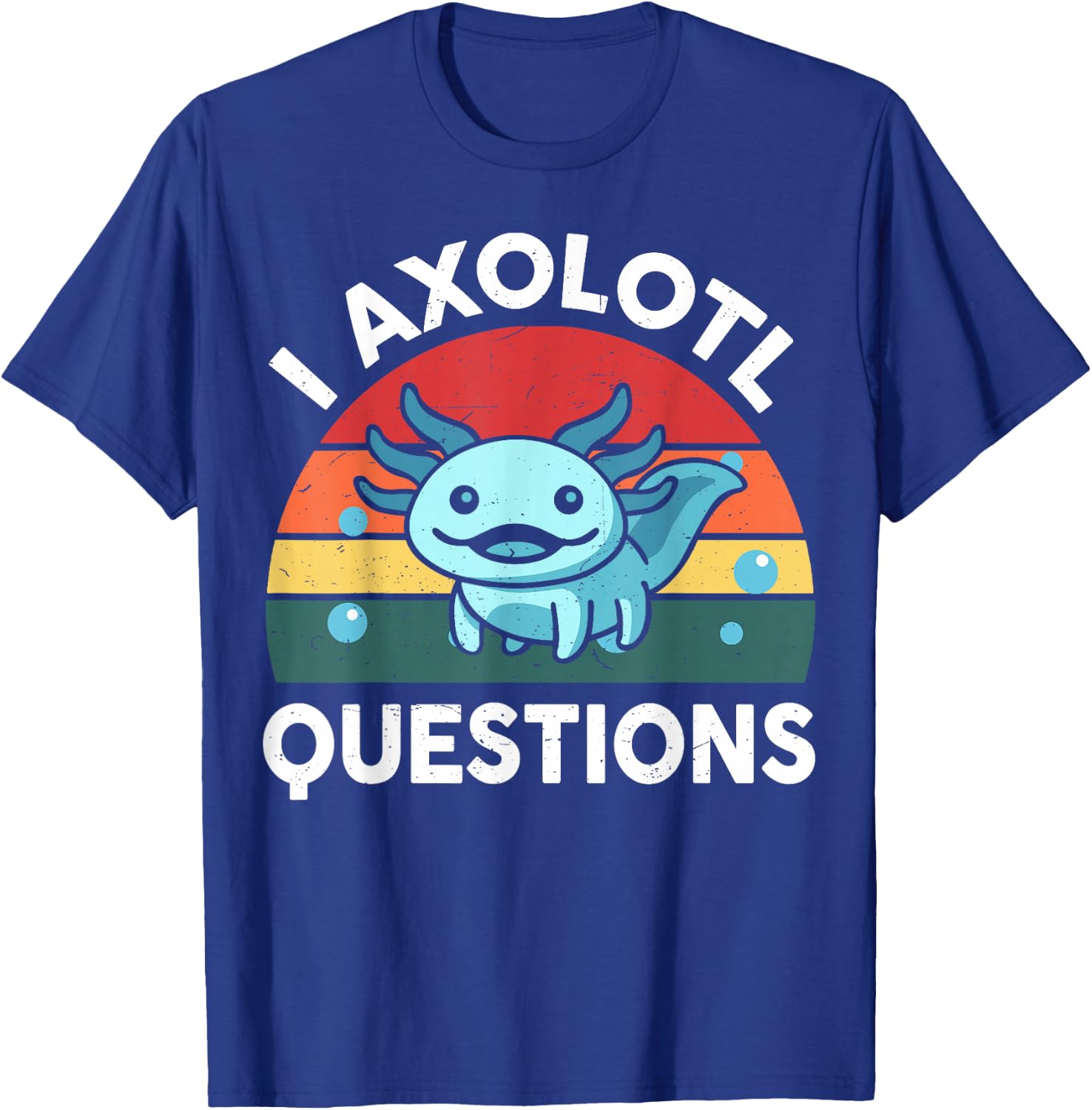 Kids I Axolotl Questions Funny Graphic T-Shirt - T-Shirt | Royal