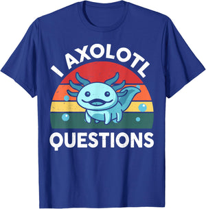 Kids I Axolotl Questions Funny Graphic T-Shirt - T-Shirt | Royal