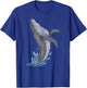 Minimalist Humpback Whale Breach Whale Watching T-Shirt - T-Shirt | Royal