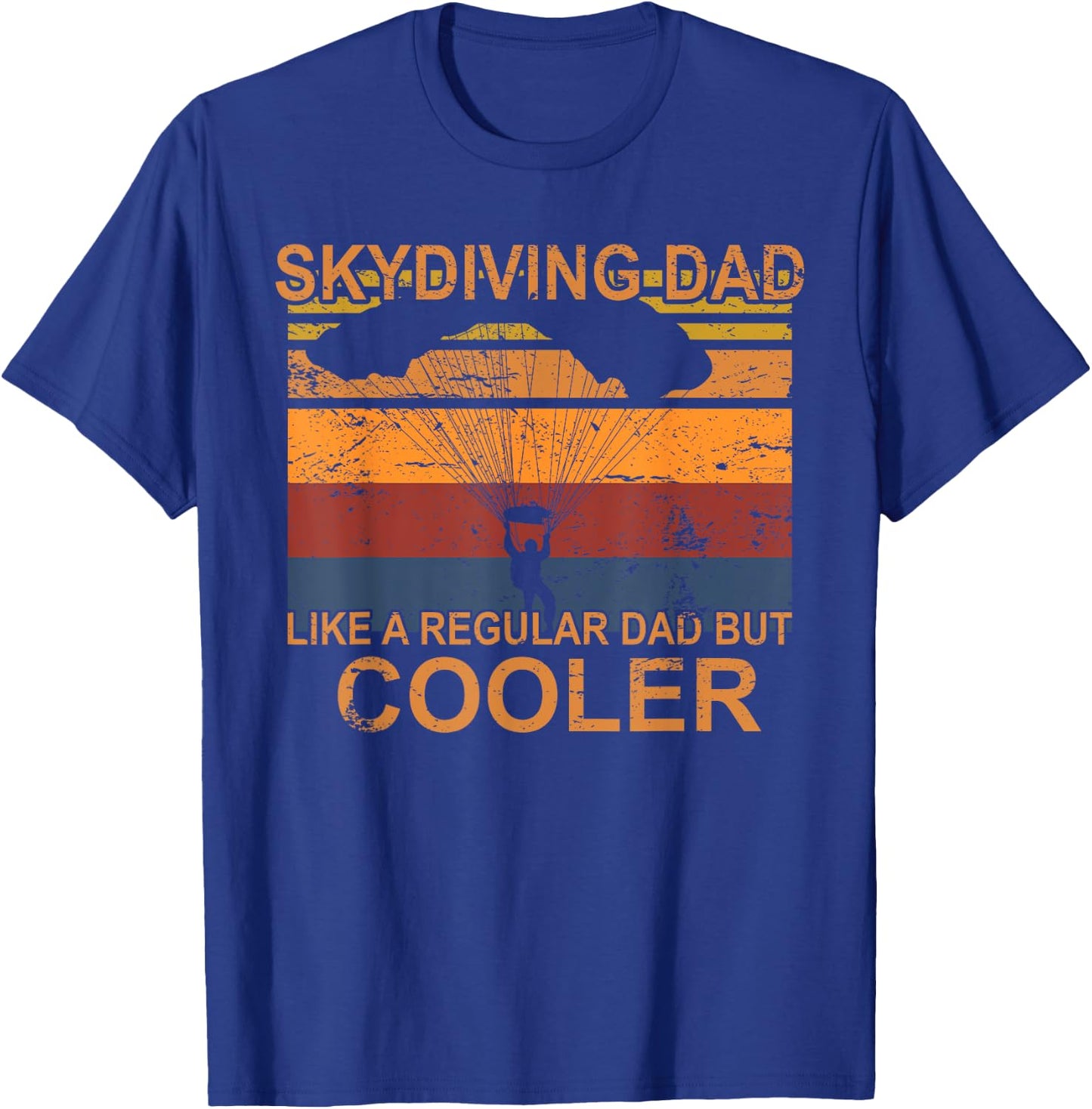 Skydiving father tandem parachute jump skydiver T-Shirt - T-Shirt | Royal