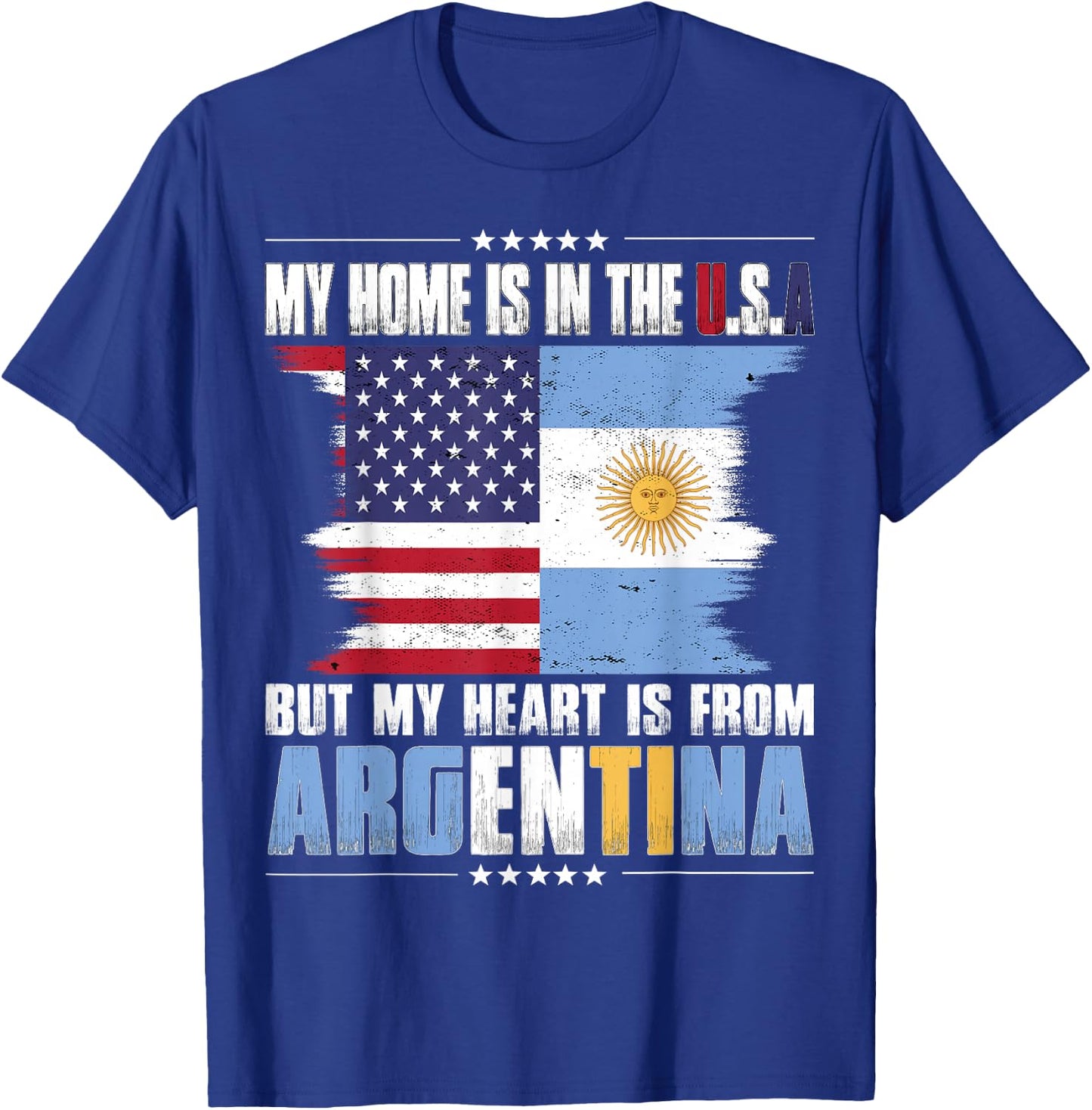 American Grown Patriot Argentinian American from Argentina T-Shirt - T-Shirt | Royal