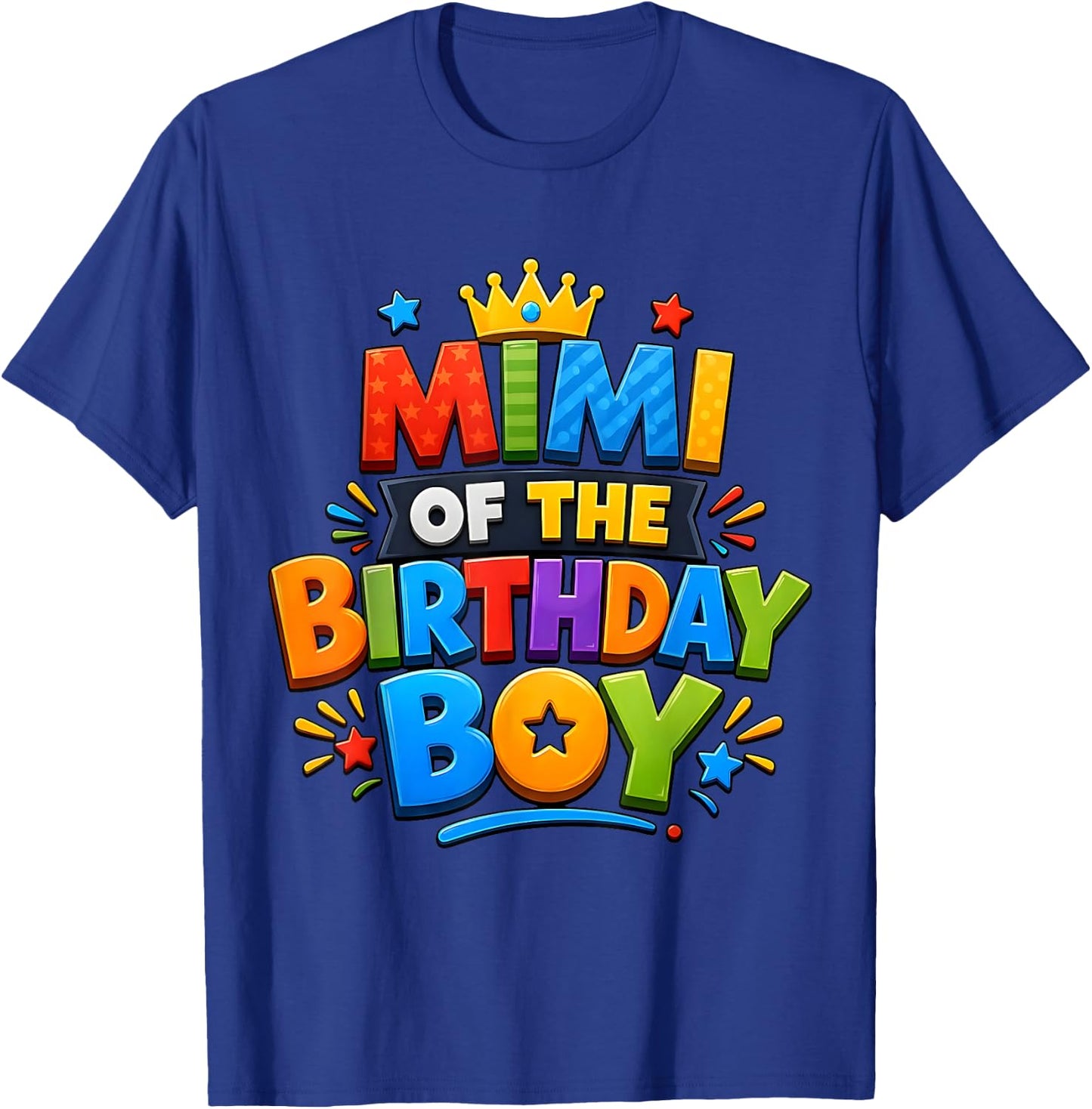 Mimi of The Birthday Boy Cute Family Birthday Party T-Shirt - T-Shirt | Royal