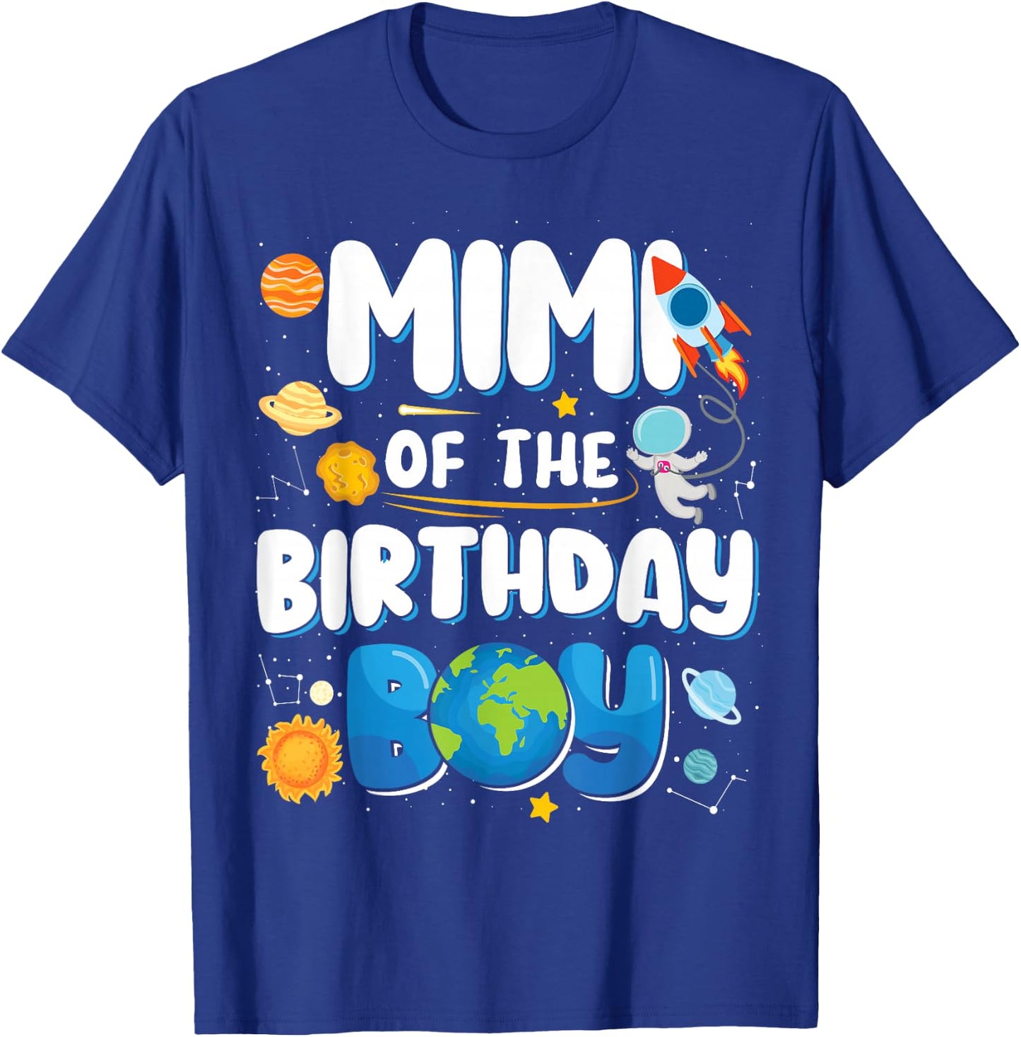 Mimi of The Birthday Boy Astronaut Family Space Planets T-Shirt - T-Shirt | Royal