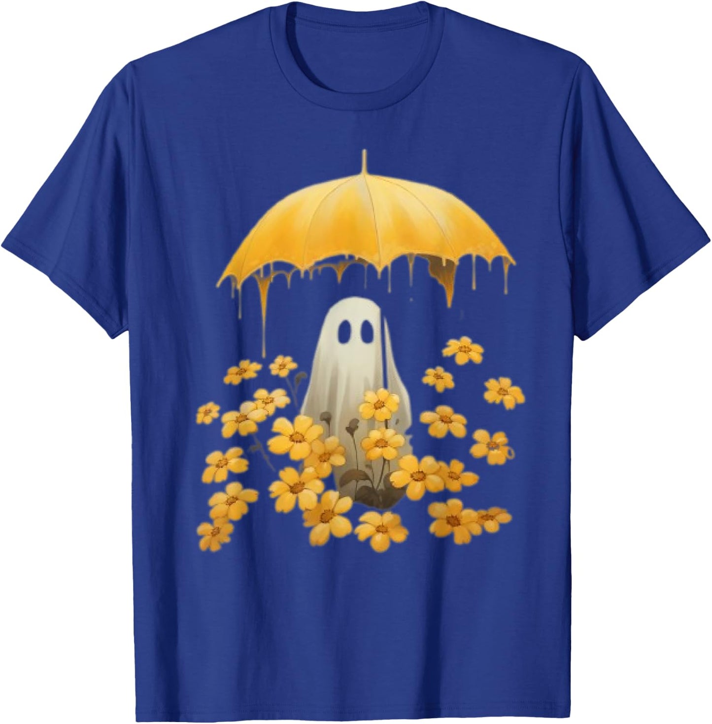 Vintage Floral Ghost Halloween Ghost In The Forest Gothic T-Shirt - T-Shirt | Royal