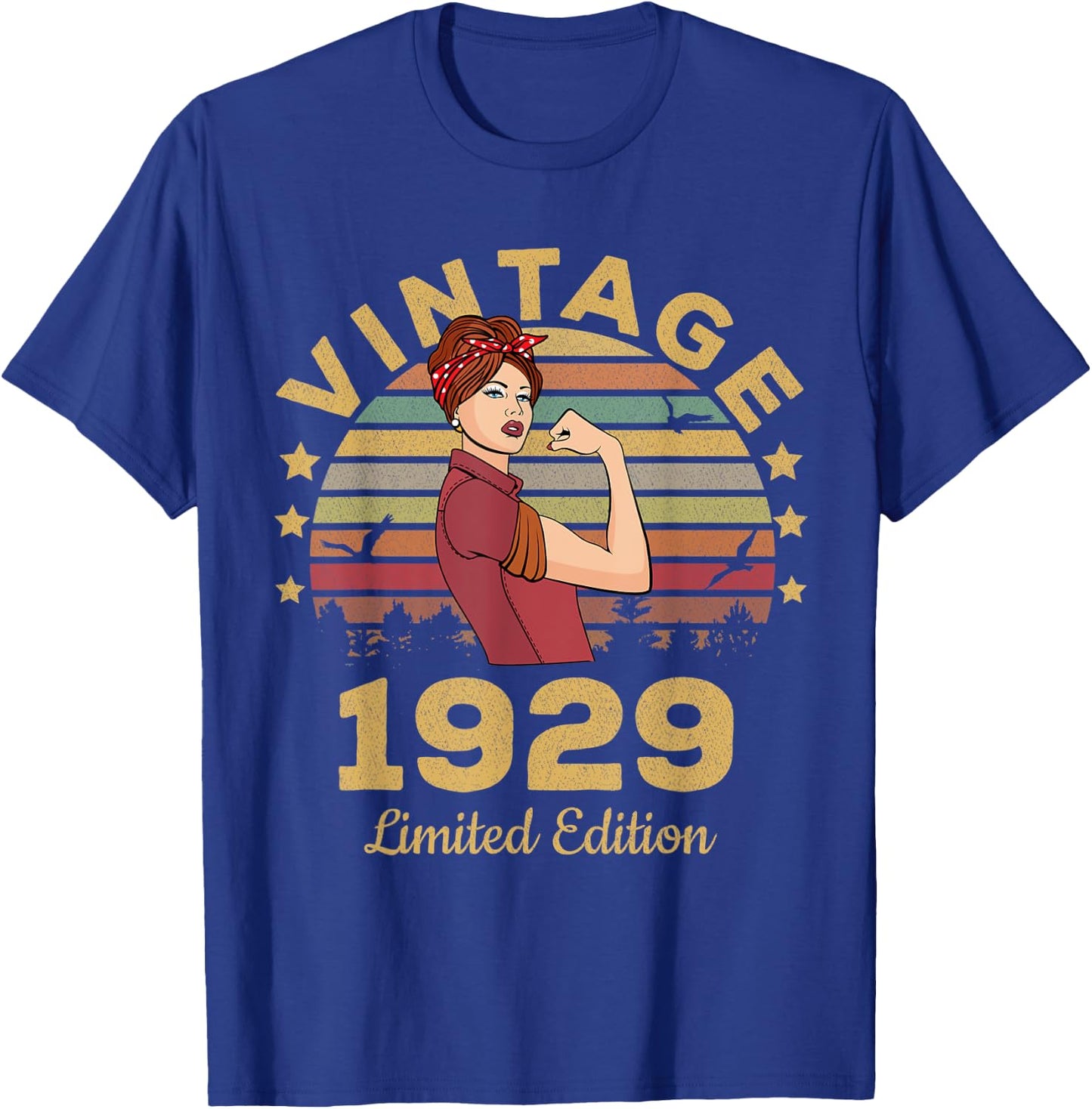 Vintage 1929 Made In 1929 92nd Birthday Women 92 Years T-Shirt - T-Shirt | Royal