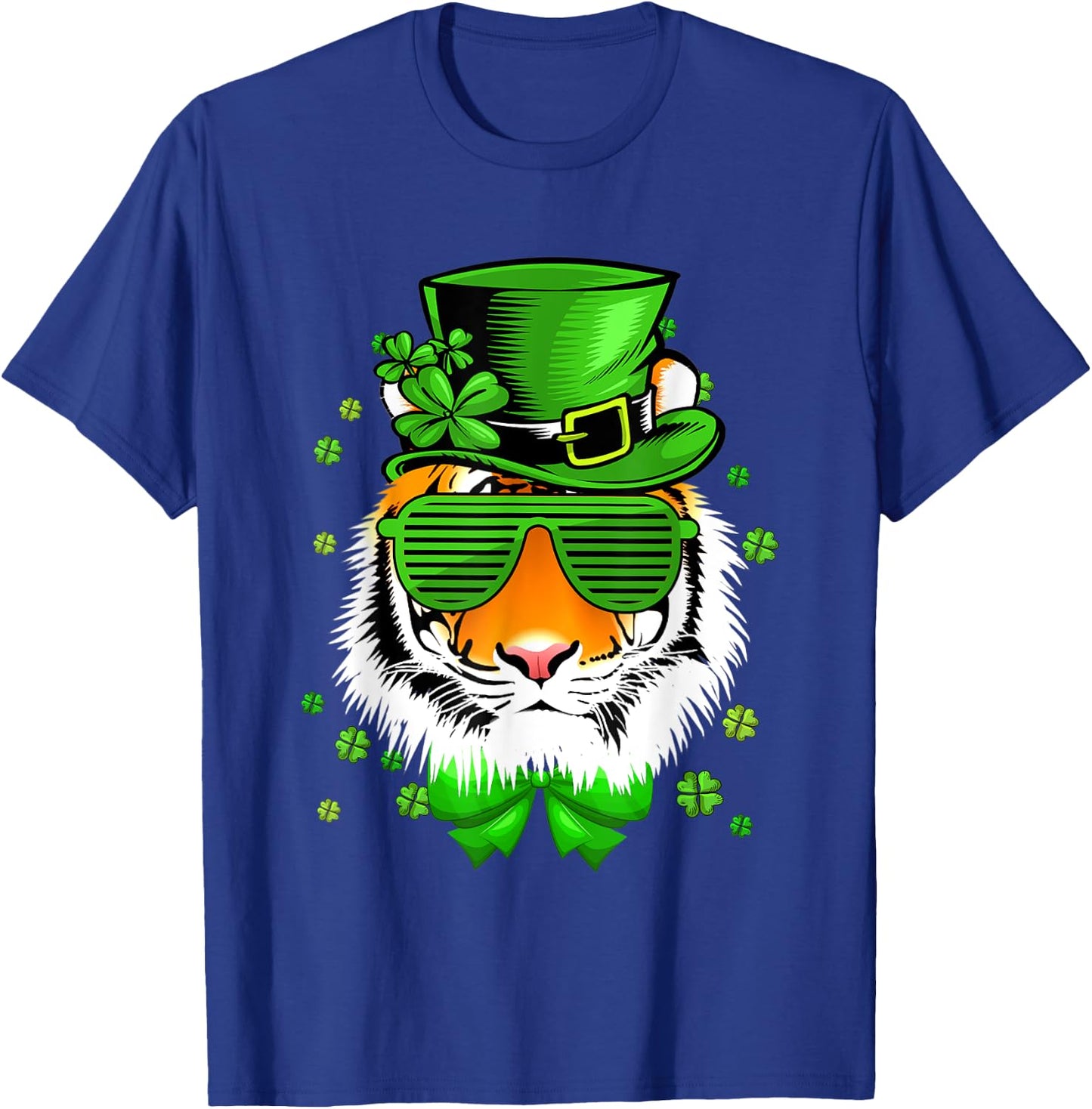 Tiger with Leprechaun hat st patricks day T-Shirt - T-Shirt | Royal