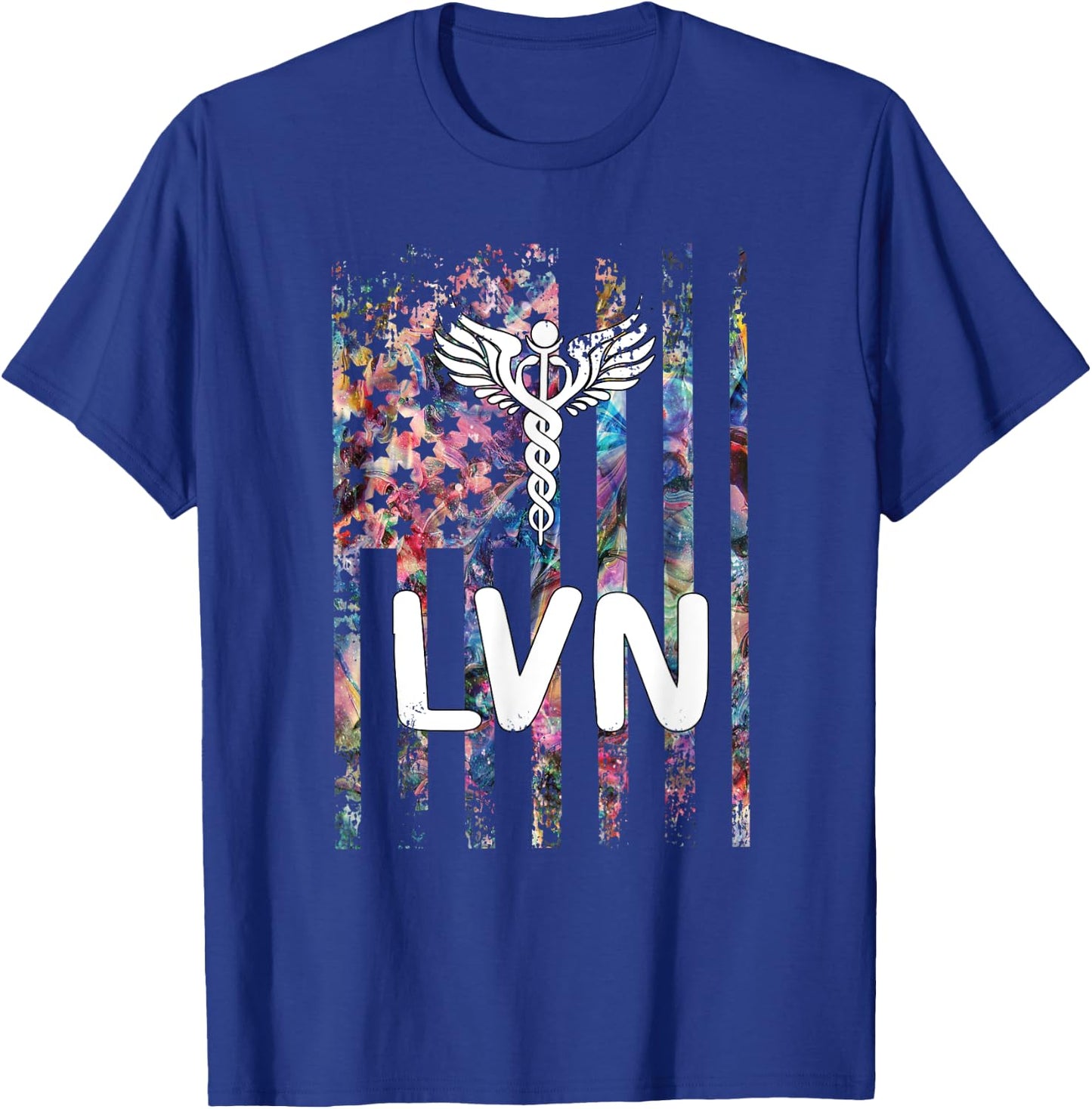 LVN US Flag Licensed Vocational Nurse LVN Nursing Student T-Shirt - T-Shirt | Royal