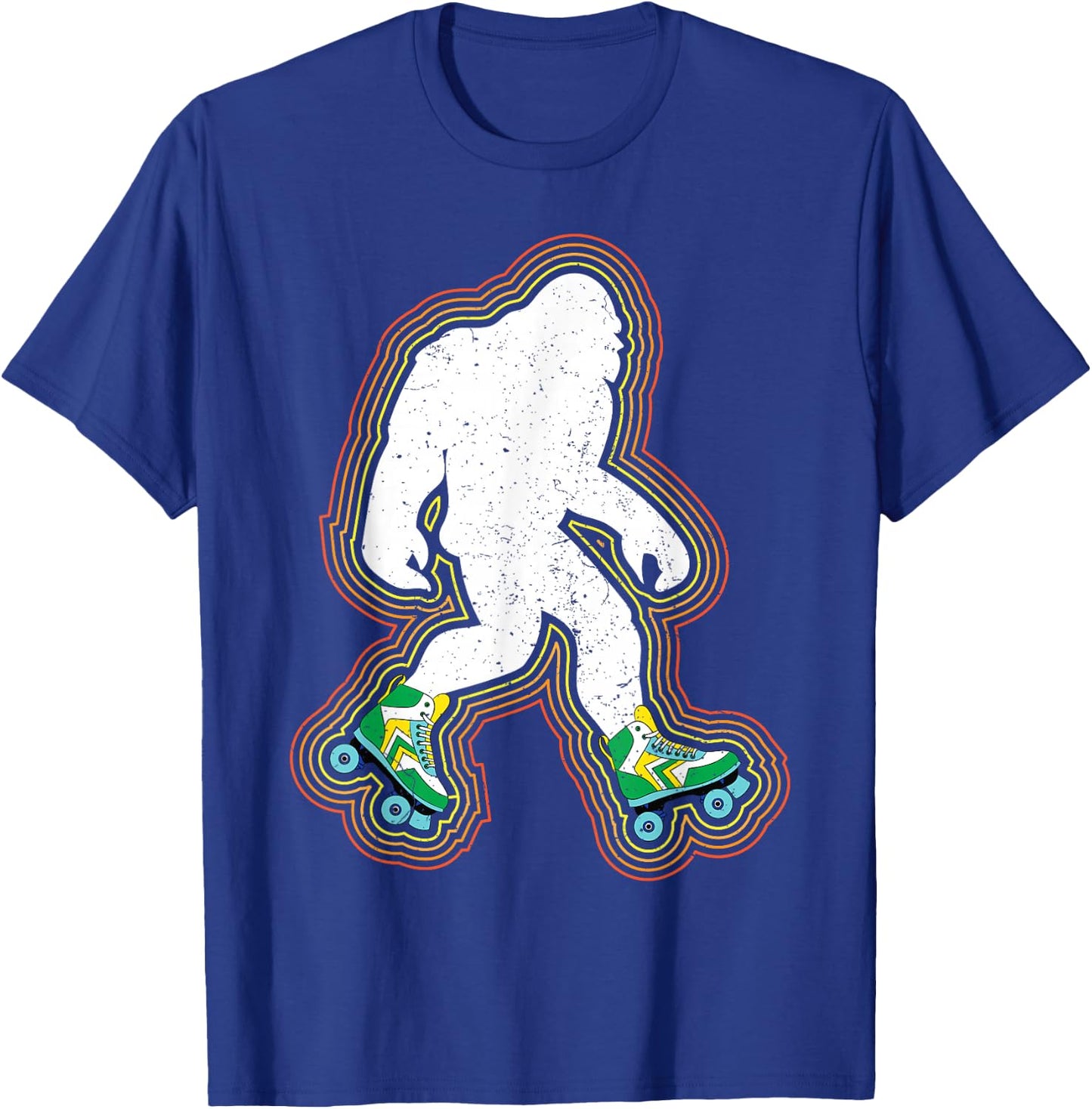 Bigfoot Skates Sasquatch Gift Clothes Vintage Roller Skating T-Shirt - T-Shirt | Royal