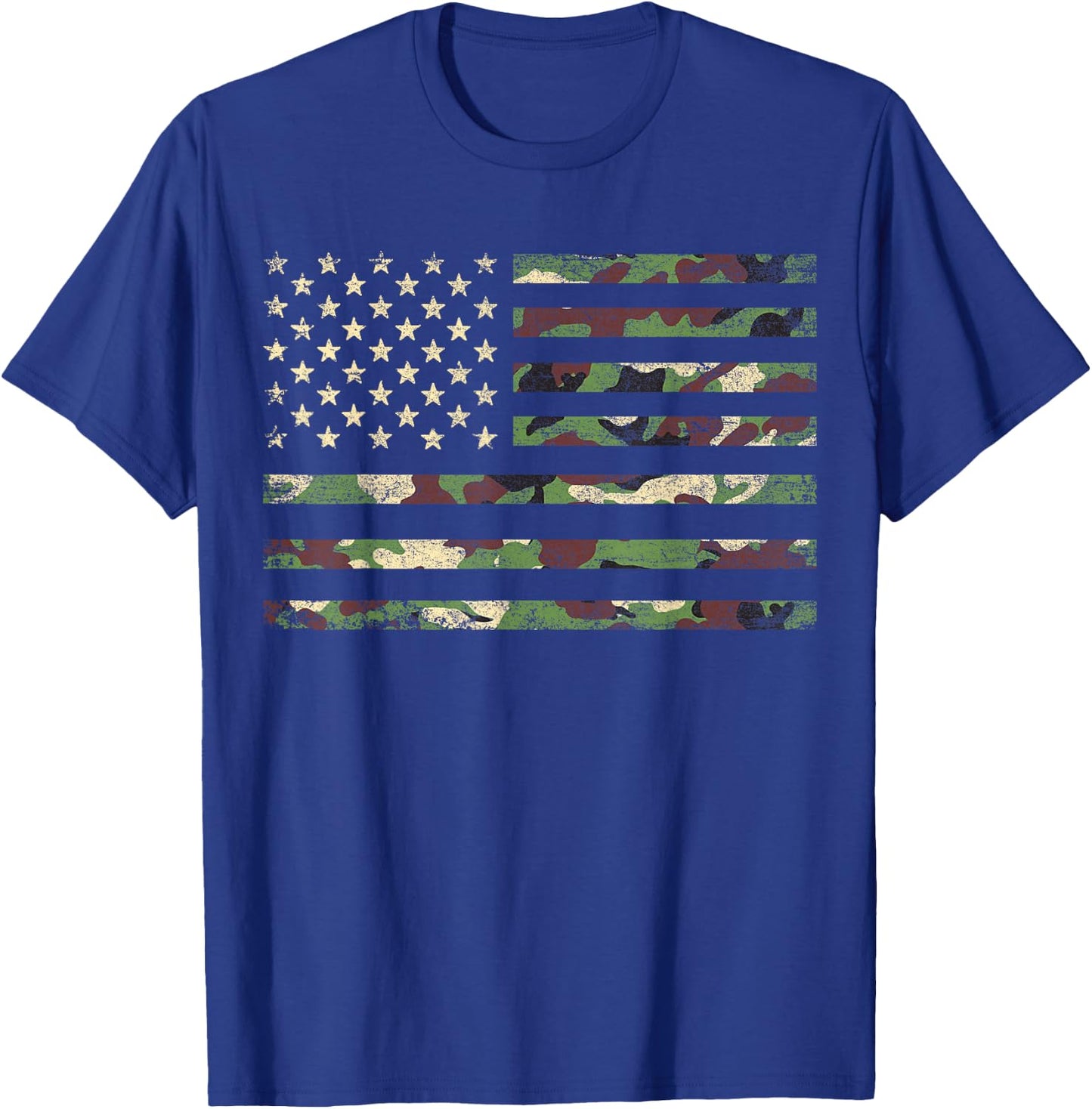 Patriotic USA Flag 4th of July Camo American Flag Camouflage T-Shirt - T-Shirt | Royal