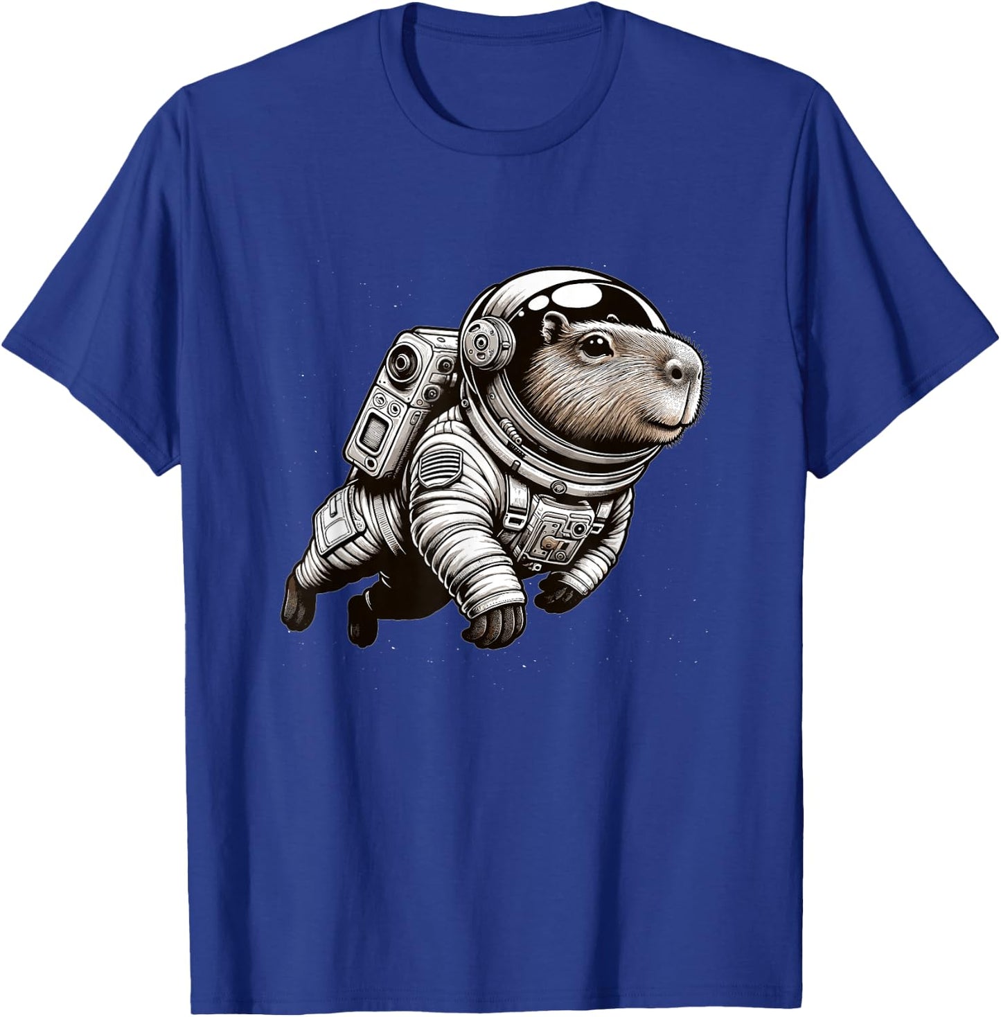 Astronaut Funny Capybara Space T-Shirt - T-Shirt | Royal
