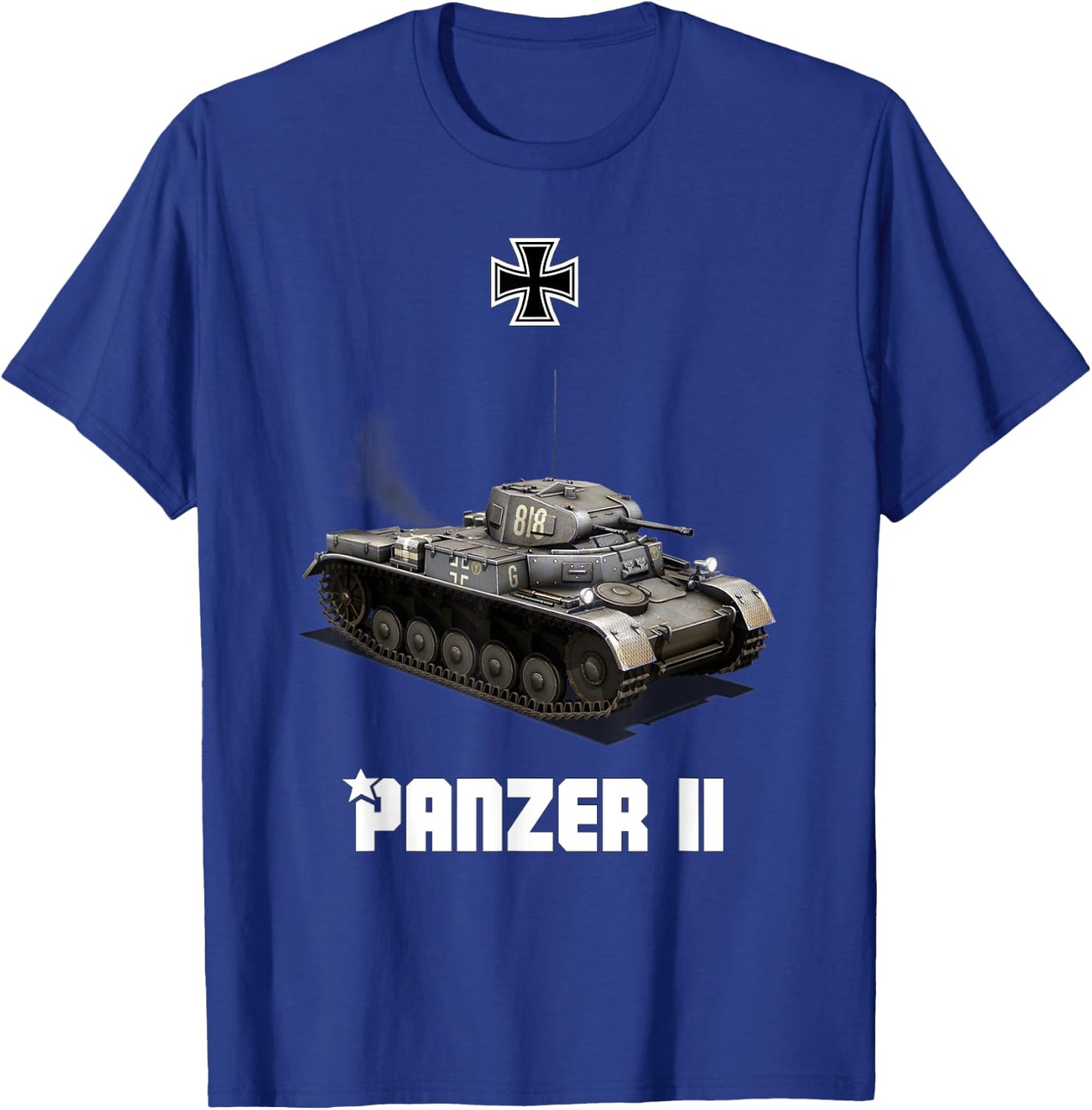 Panzer II German Light Tank WW2 Military T-Shirt - T-Shirt | Royal