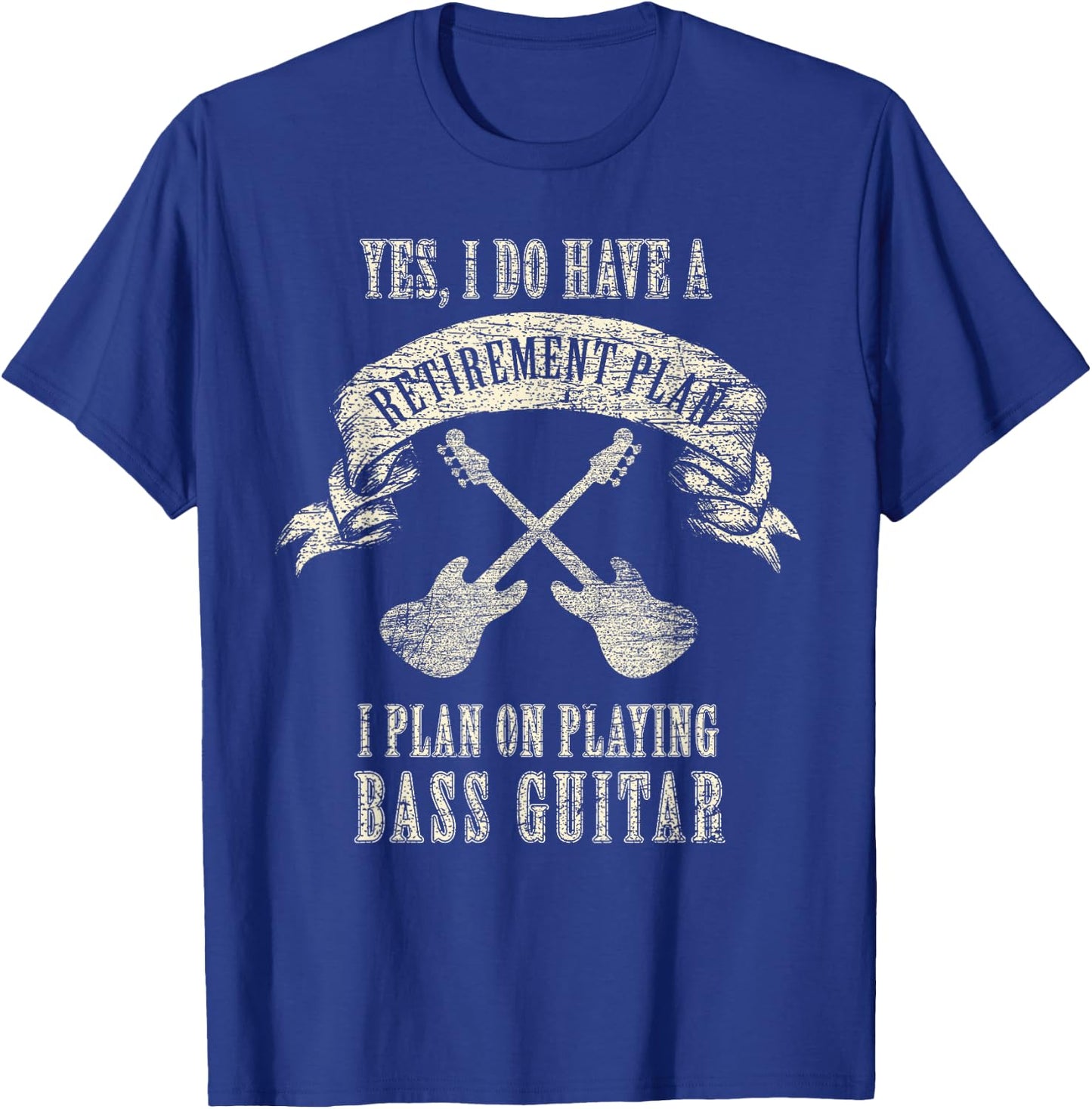 Retirement Plan Bass Guitar Player Bassist Vintage Retro T-Shirt - T-Shirt | Royal