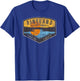 American Marauder: Pineland Camping Retro Badge T-Shirt - T-Shirt | Royal