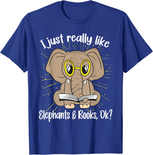 I just really like Elephants and Books, OK? Elephant T-Shirt - T-Shirt | Royal