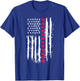 Valentines Day Red Hearts US American Flag Patriotic Lover T-Shirt - T-Shirt | Royal