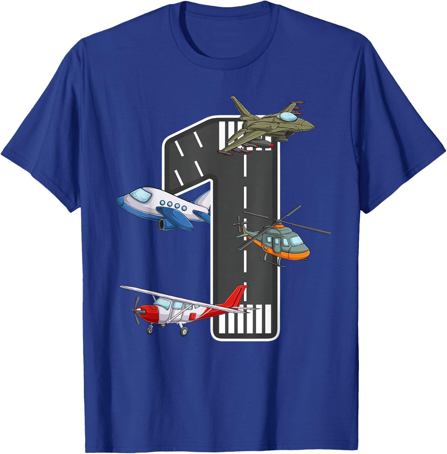 Little Pilot 1st Birthday Party 1 One Year Old Airplane Kids T-Shirt - T-Shirt | Royal