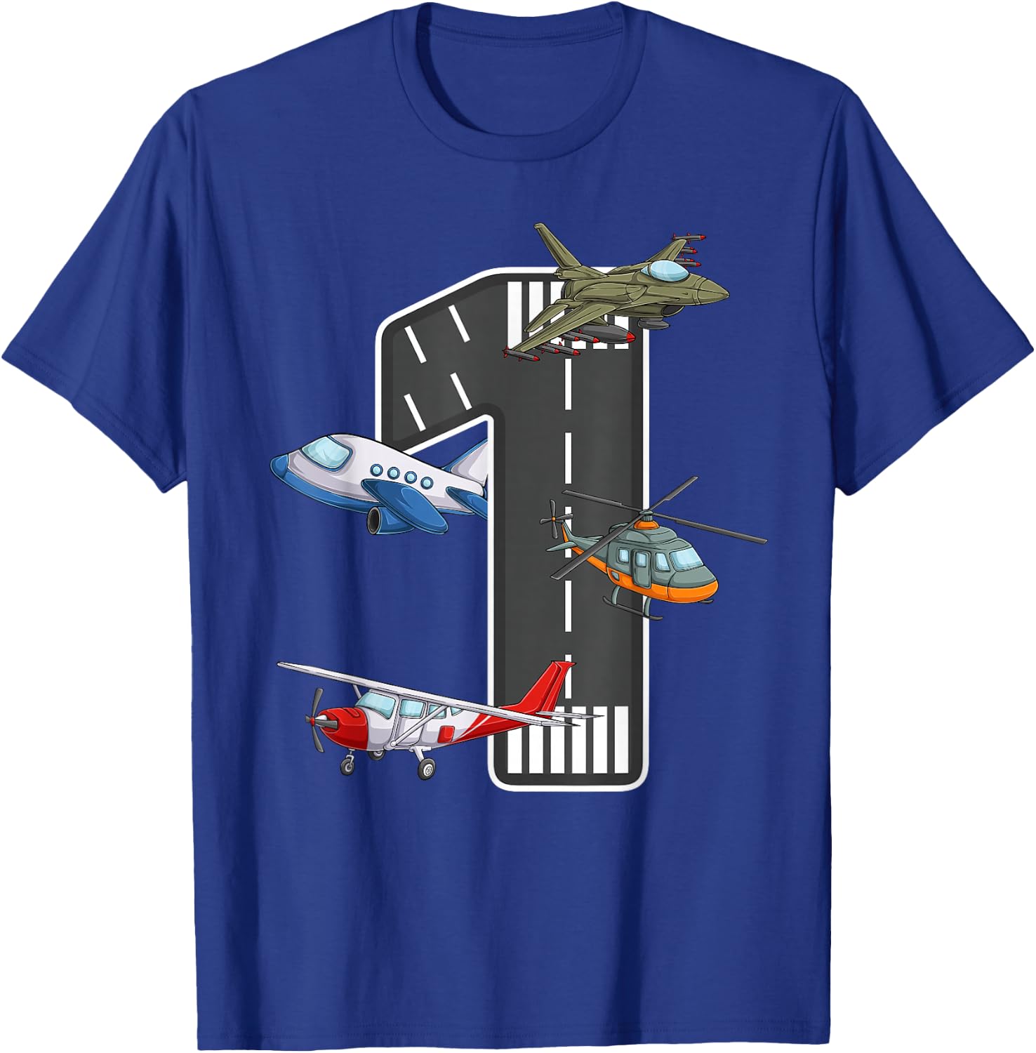Little Pilot 1st Birthday Party 1 One Year Old Airplane Kids T-Shirt - T-Shirt | Royal