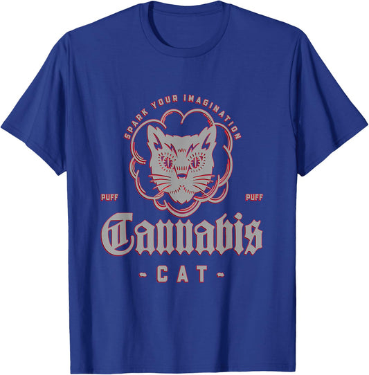 Cannabis Cat Weed Strain Stoner T-Shirt - T-Shirt | Royal
