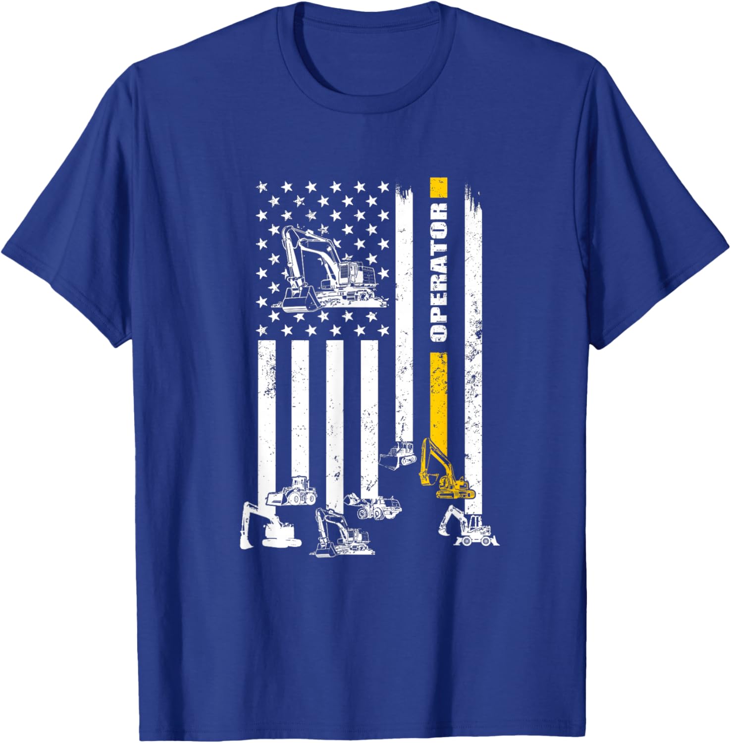 Heavy Equipment Operator USA Flag Operator Gift T-Shirt - T-Shirt | Royal