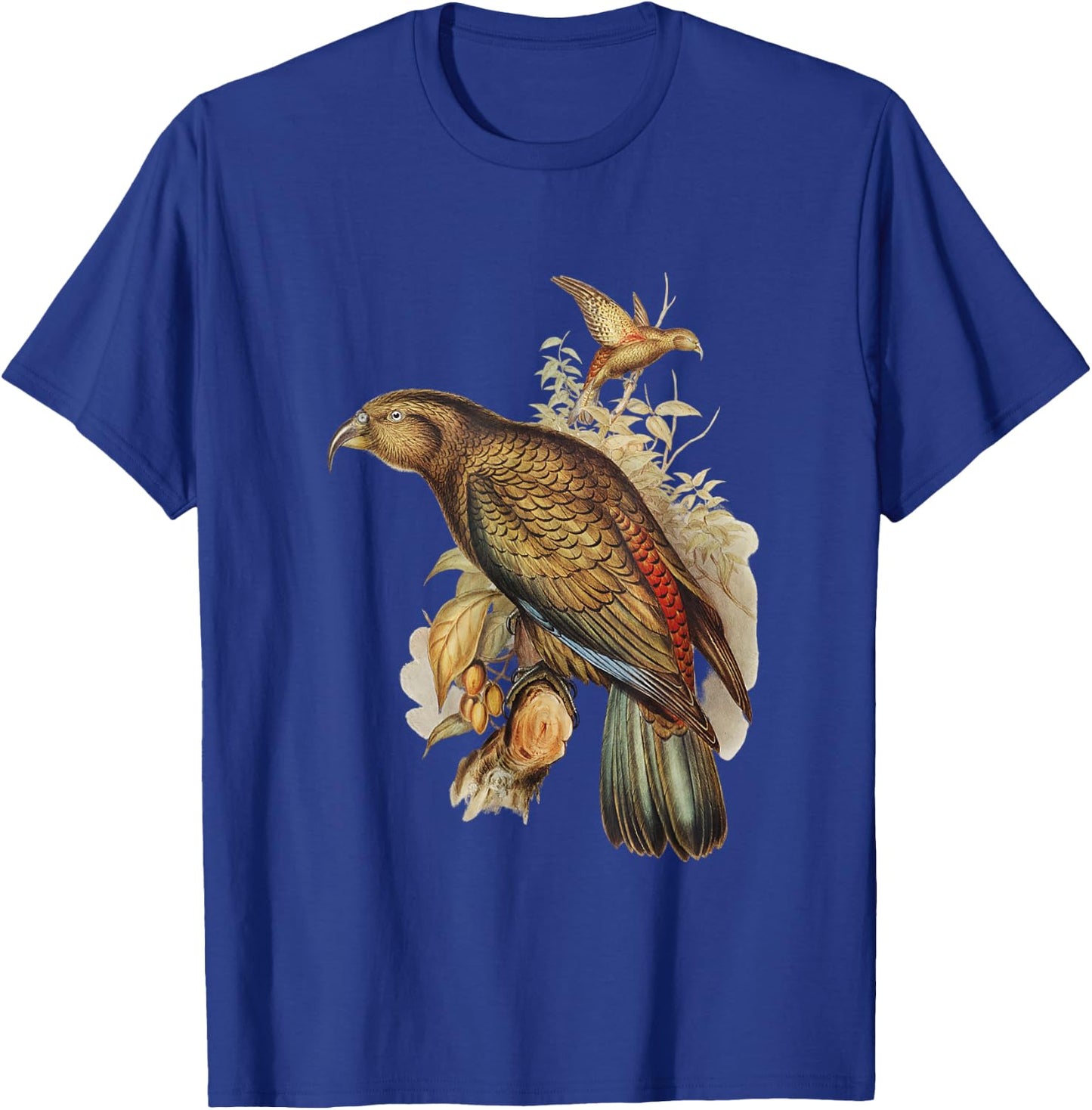 Vintage Kea Parrot Birds Illustration & Women T-Shirt - T-Shirt | Royal