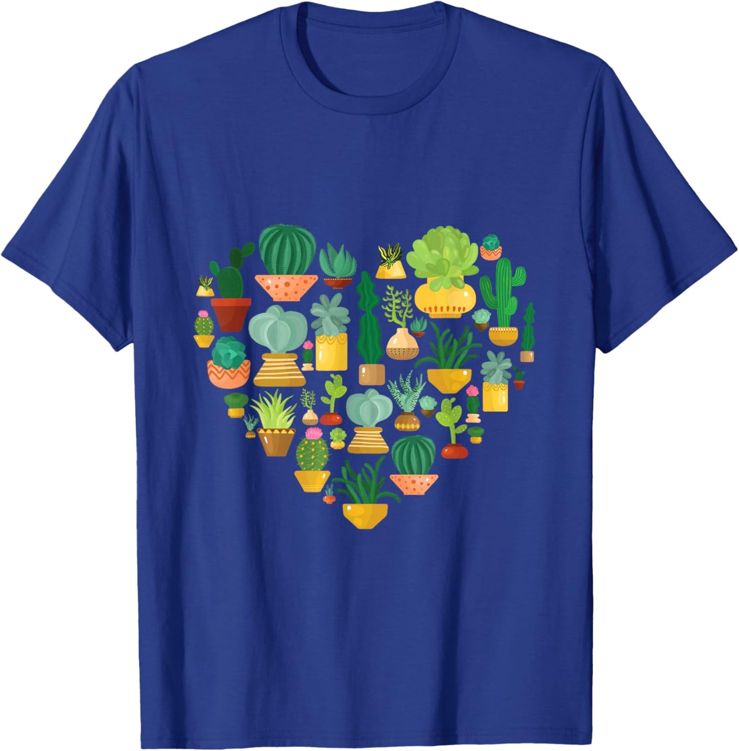 Succulent Cactus Succa Lover Heart Gift Men Women Gardener T-Shirt - T-Shirt | Royal