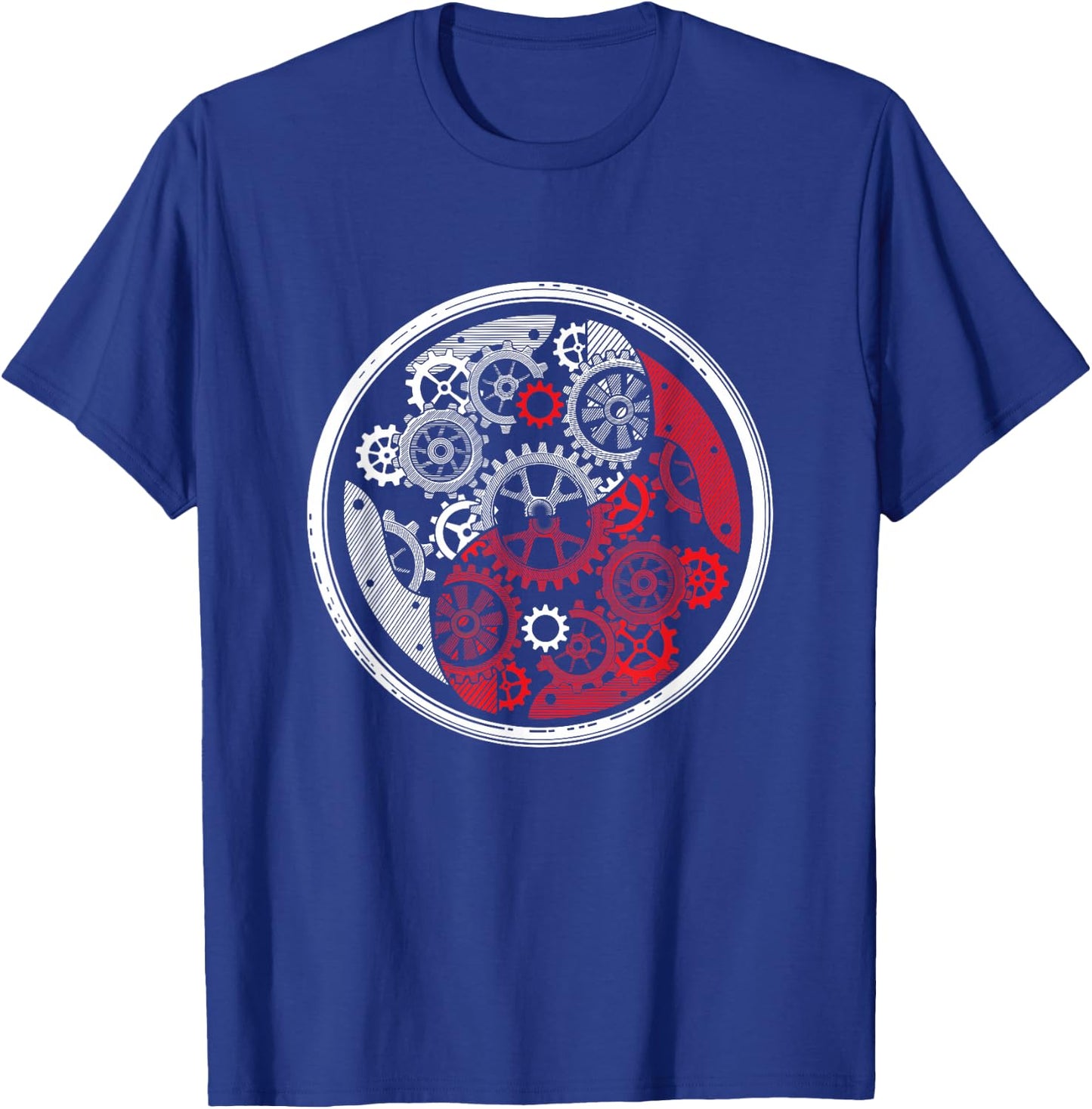 Gear Wheel Wheels Yin And Yang Mechanic Watch Time Gift T-Shirt - T-Shirt | Royal