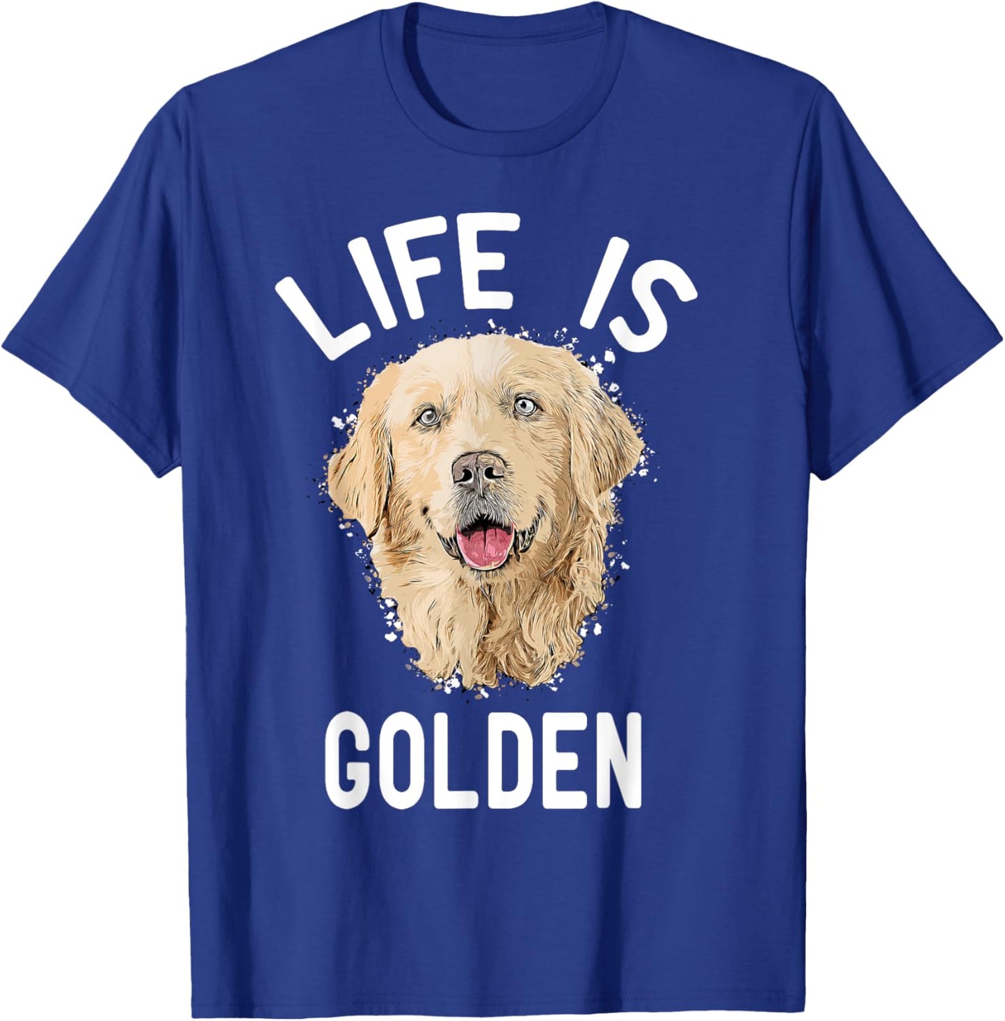 Cartoon Golden Retriever Gift Life is Golden Retrievers T-Shirt - T-Shirt | Royal