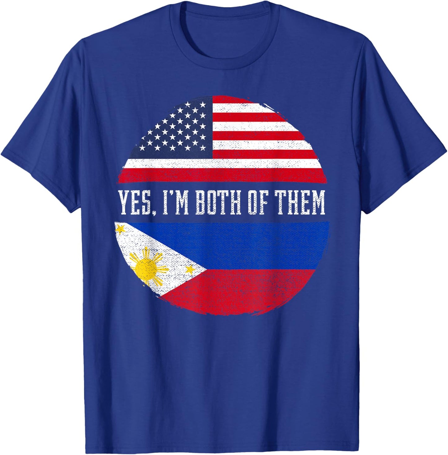 Half American Half Filipino USA Flag Philippines Heritage T-Shirt - T-Shirt | Royal