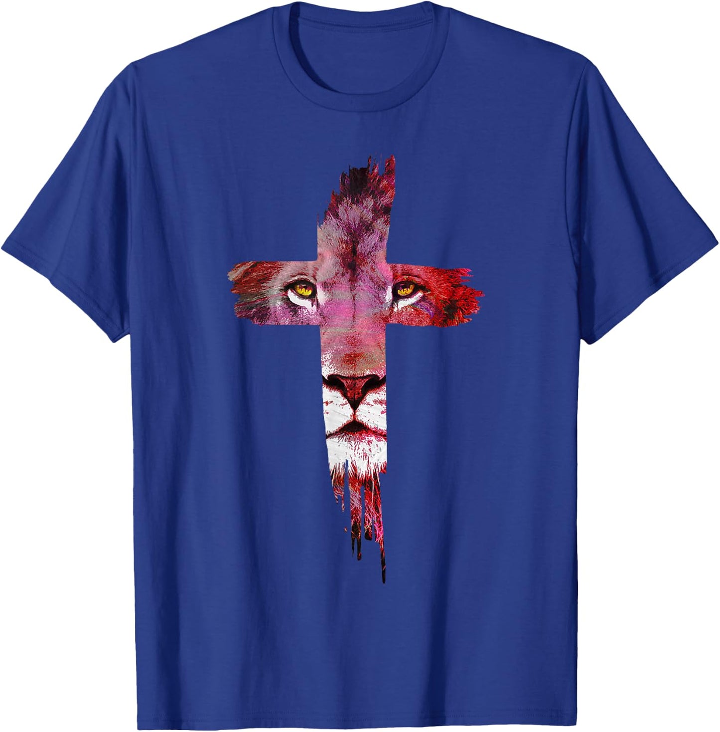 Jesus is The Lion of Judah - Colorful Cross Christian Gifts T-Shirt - T-Shirt | Royal