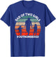 Dad of two Girls Outnumbered Retro 2 Daughters Father's Day T-Shirt - T-Shirt | Royal