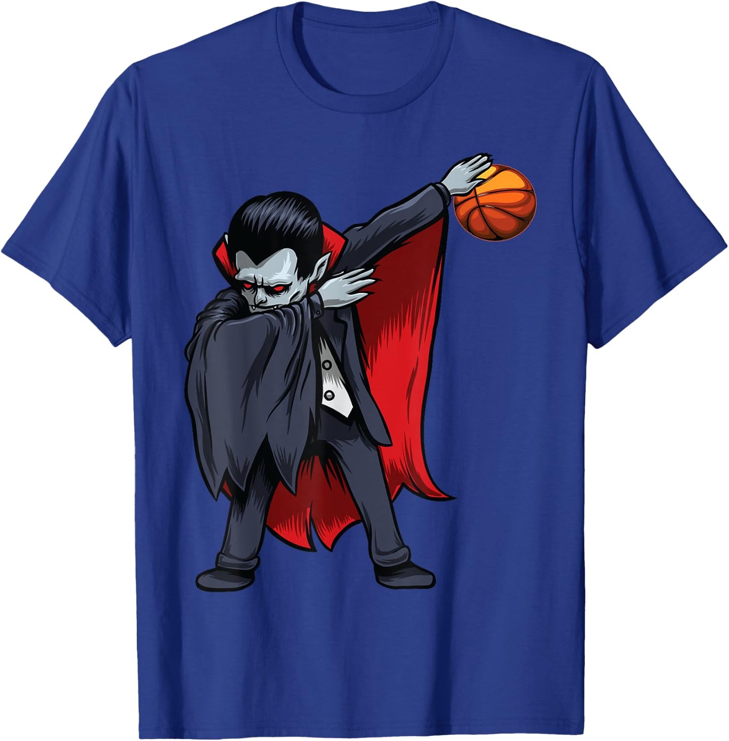 Basketball Dracula Dabbing Men Boys Kids Funny Halloween Dab T-Shirt - T-Shirt | Royal